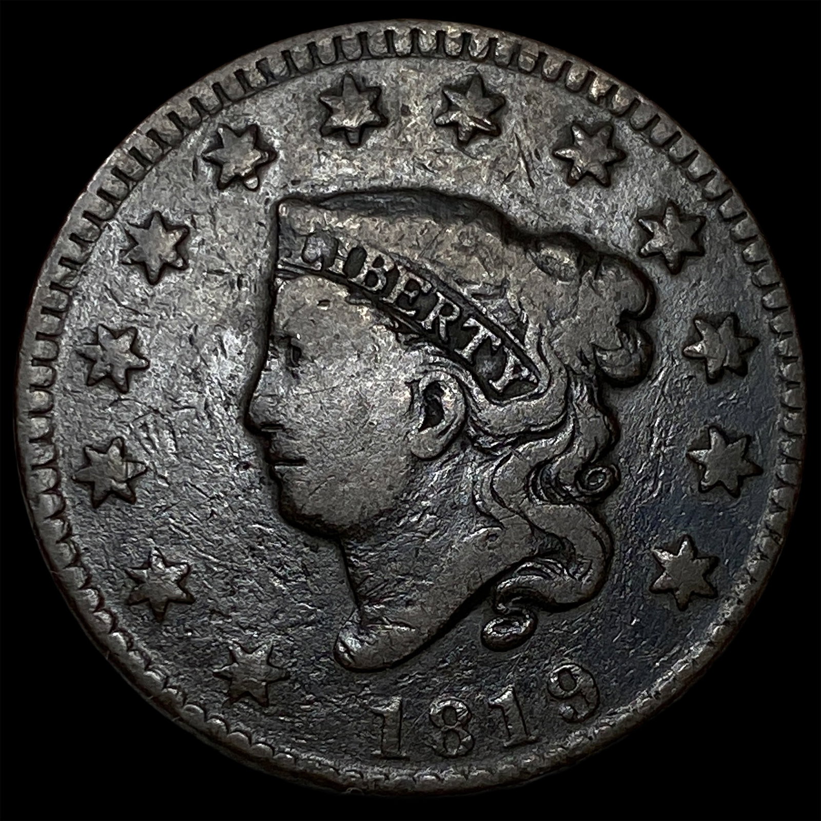 1819 Coronet Head Large Cent LIGHTLY CIRCULATED (1 of 2)