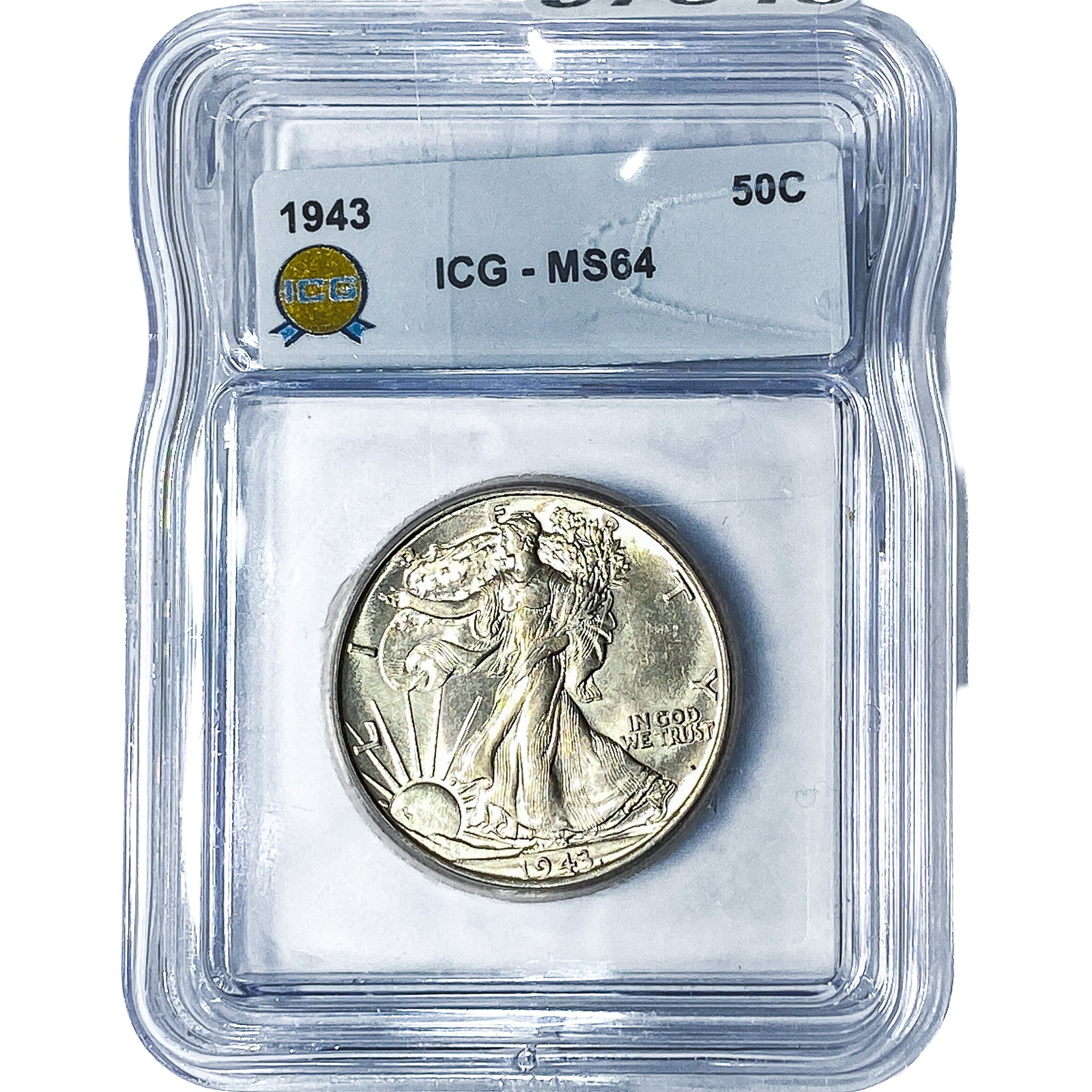 1943 Walking Liberty Half Dollar ICG MS64: 1943 Walking Liberty Half Dollar ICG MS64