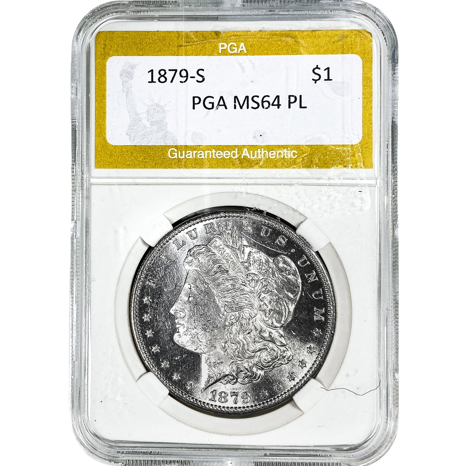 1879-S Morgan Silver Dollar PGA MS64 PL: 1879-S Morgan Silver Dollar PGA MS64 PL