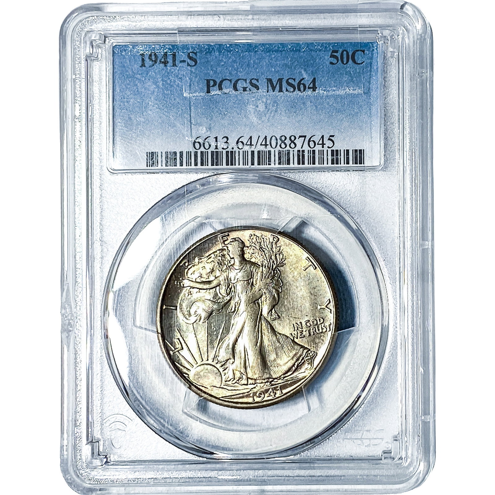 1941-S Walking Liberty Half Dollar PCGS MS64: 1941-S Walking Liberty Half Dollar PCGS MS64