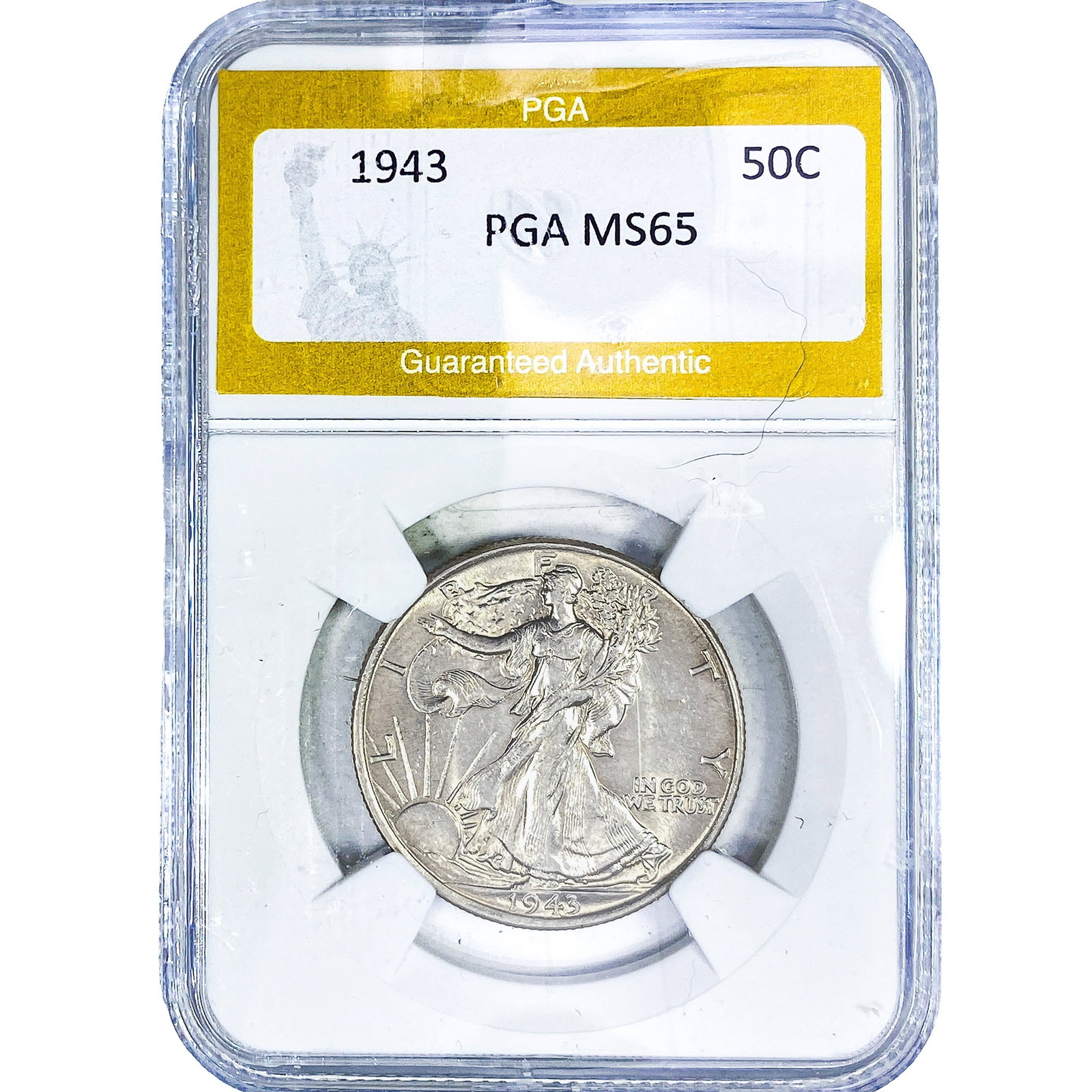 1943 Walking Liberty Half Dollar PGA MS65: 1943 Walking Liberty Half Dollar PGA MS65