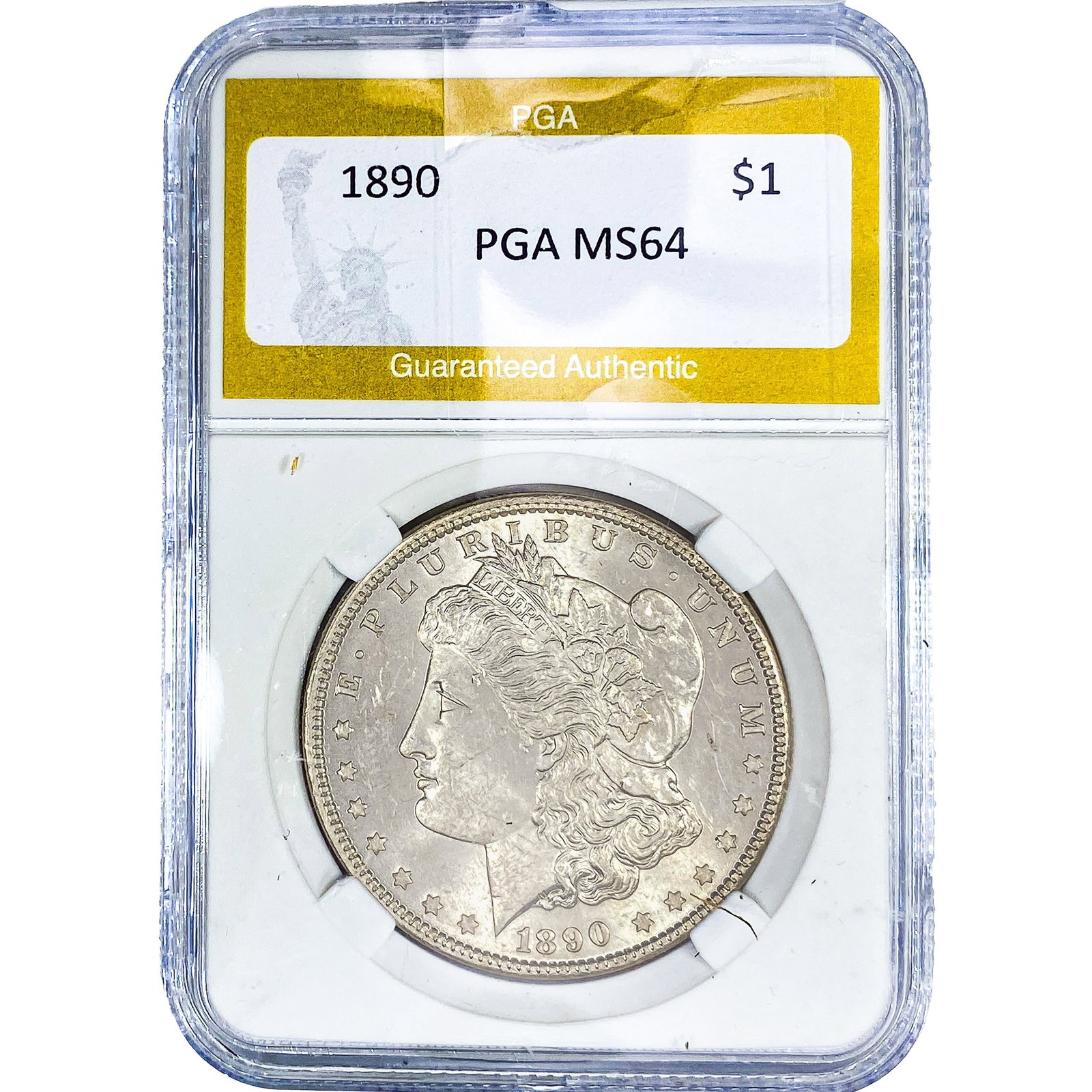 1890 Morgan Silver Dollar PGA MS64: 1890 Morgan Silver Dollar PGA MS64