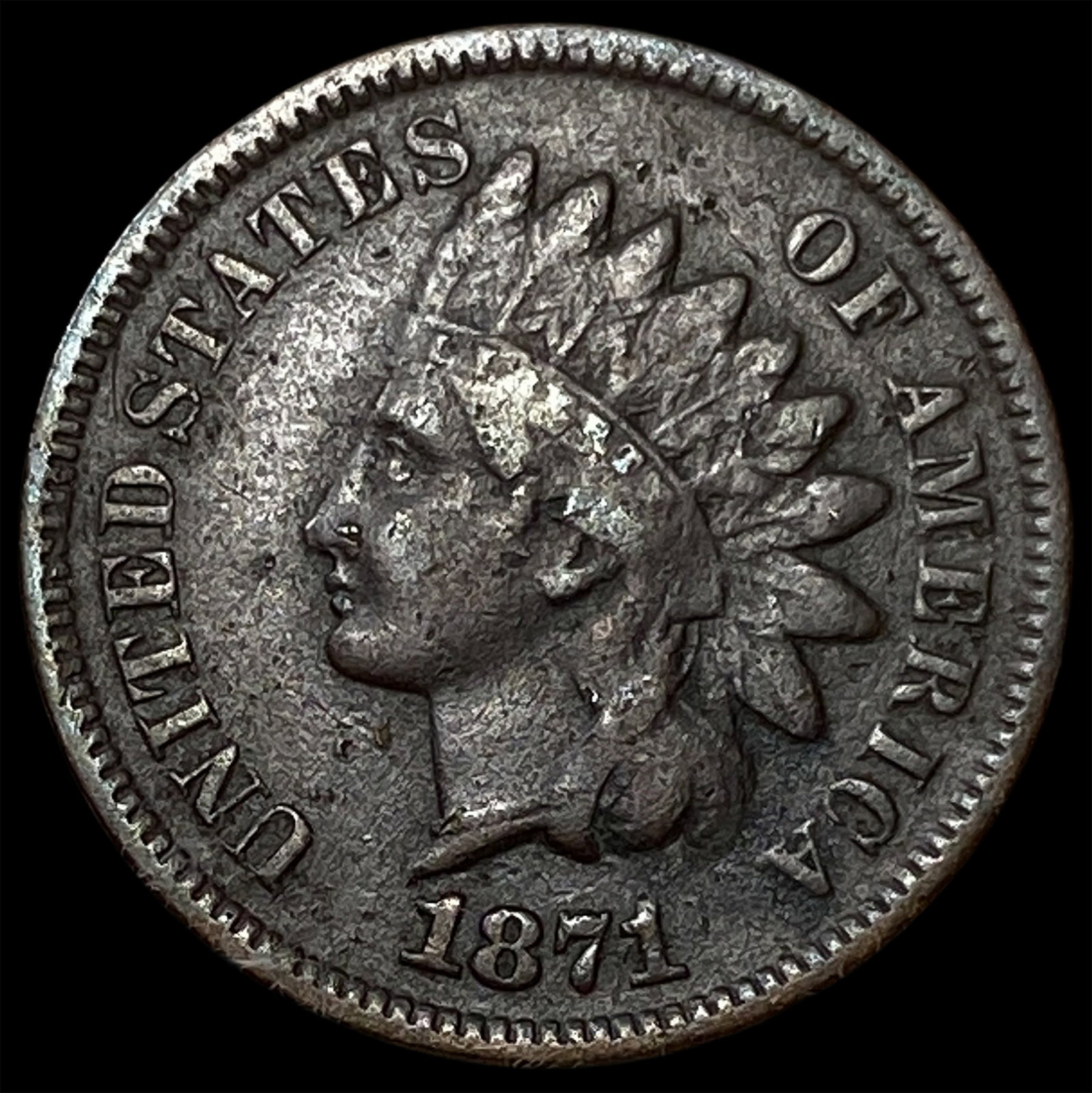1871 Indian Head Cent NEARLY UNCIRCULATED (1 of 2)