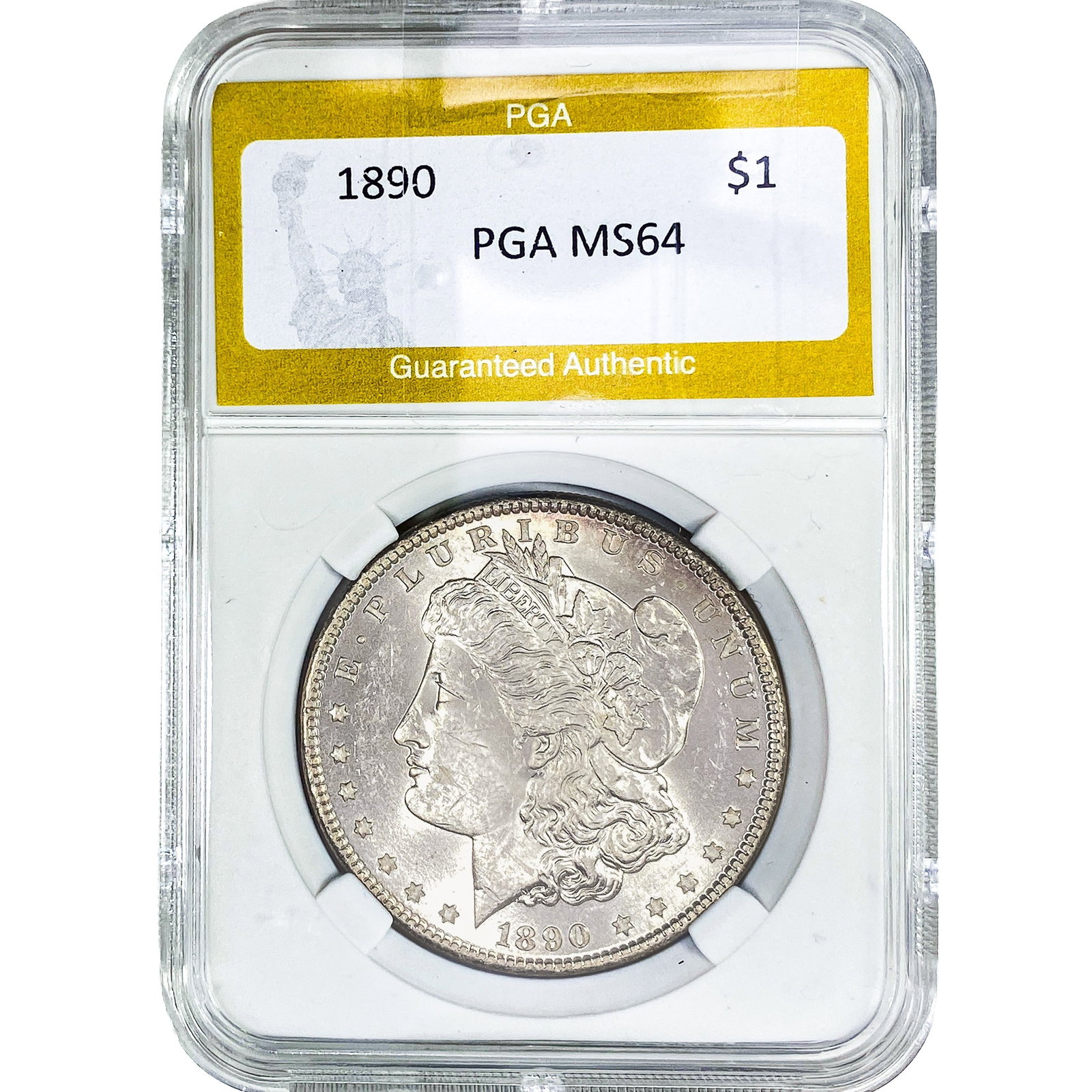 1890 Morgan Silver Dollar PGA MS64: 1890 Morgan Silver Dollar PGA MS64