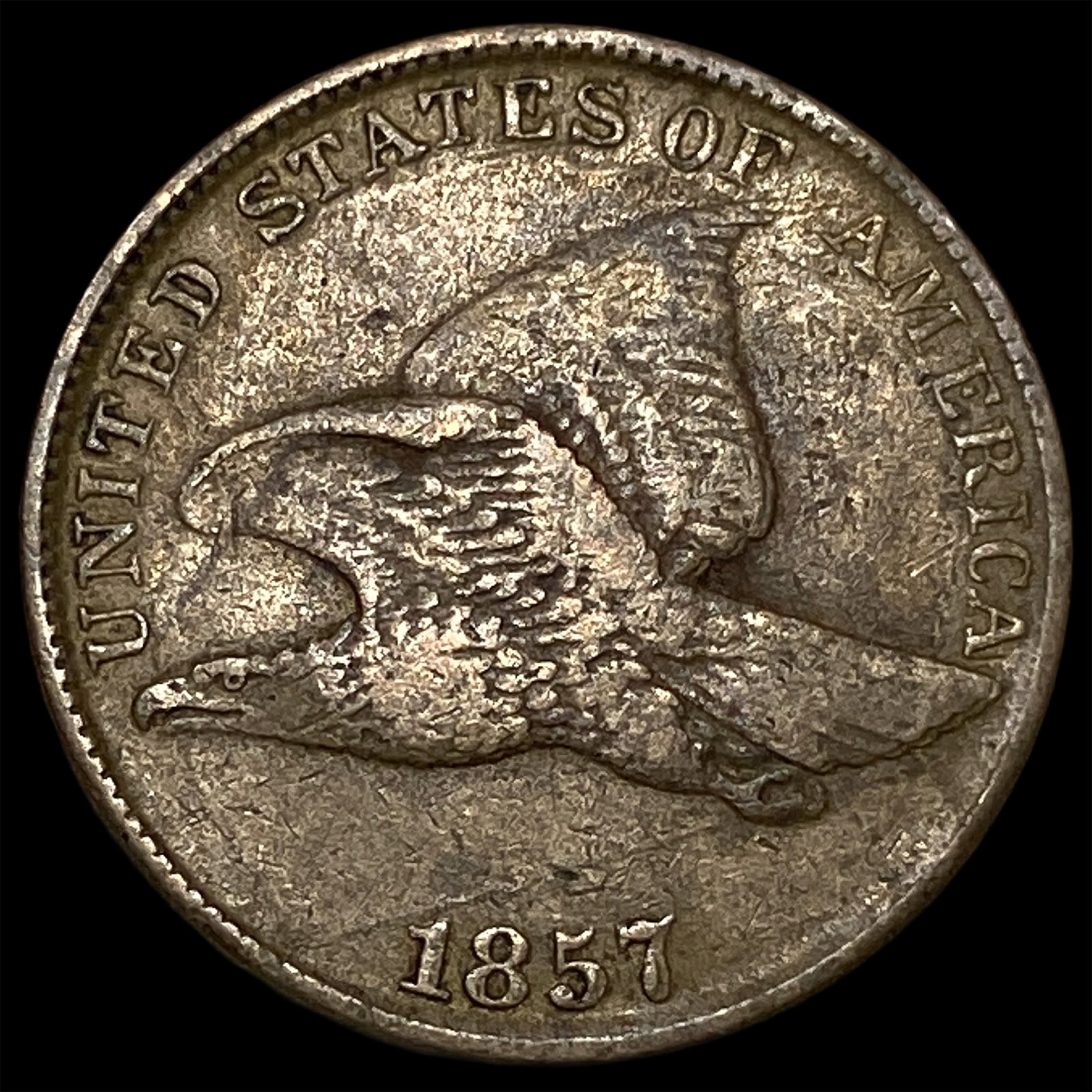 1857 Flying Eagle Cent NEARLY UNCIRCULATED (1 of 2)