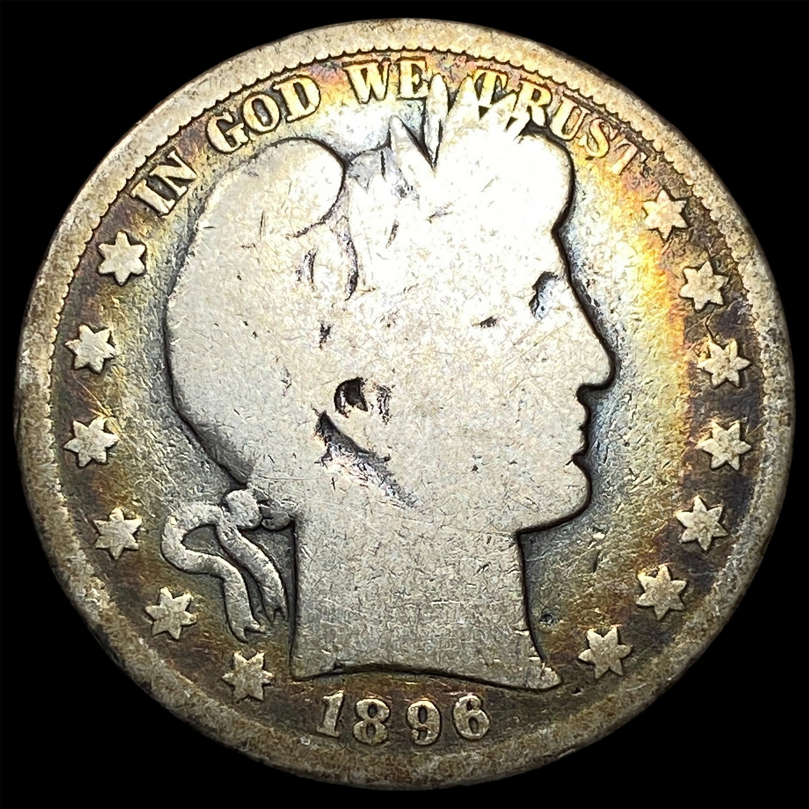 1896-S Silver Barber Half Dollar NICELY CIRCULATED: 1896-S Silver Barber Half Dollar NICELY CIRCULATED
