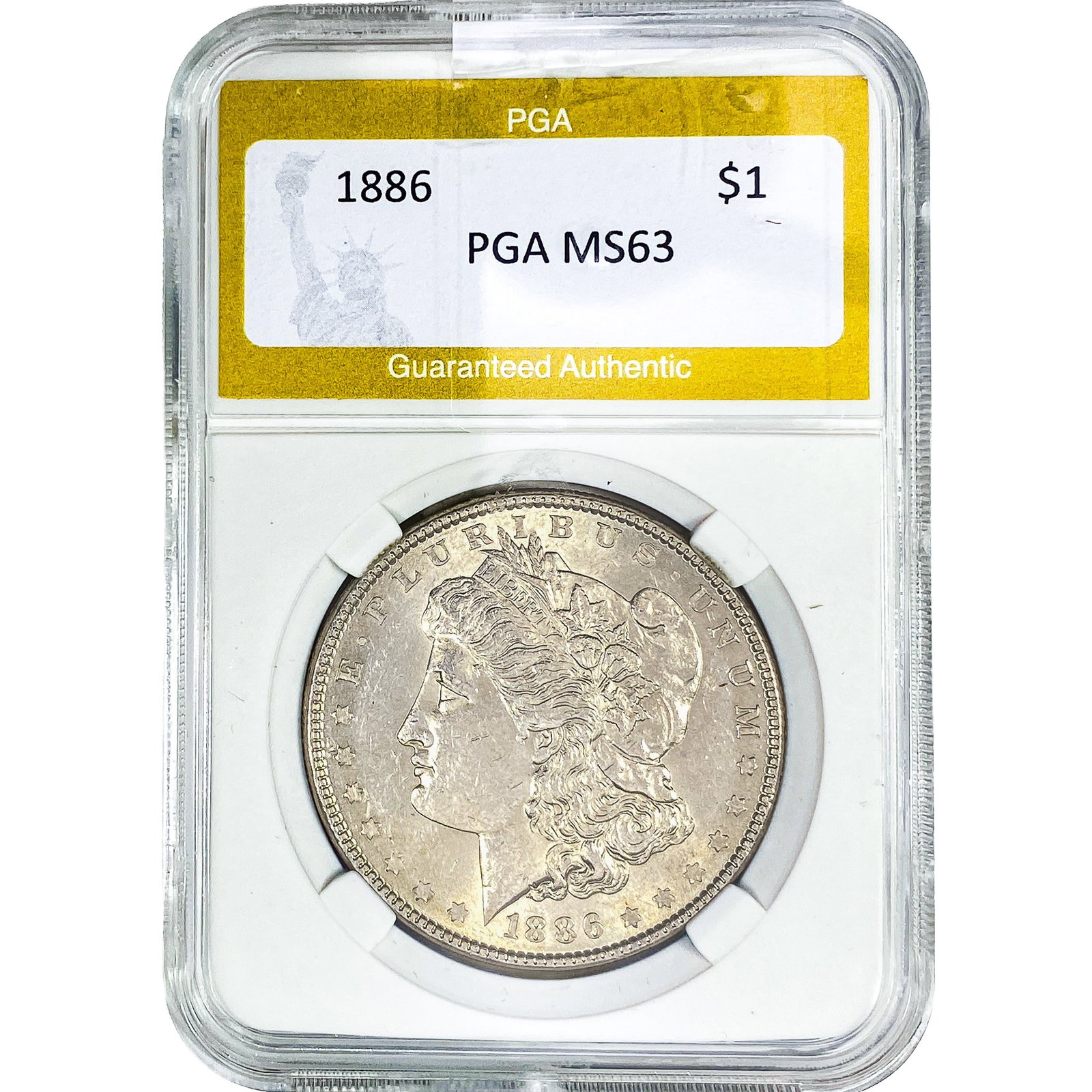 1886 Morgan Silver Dollar PGA MS63: 1886 Morgan Silver Dollar PGA MS63