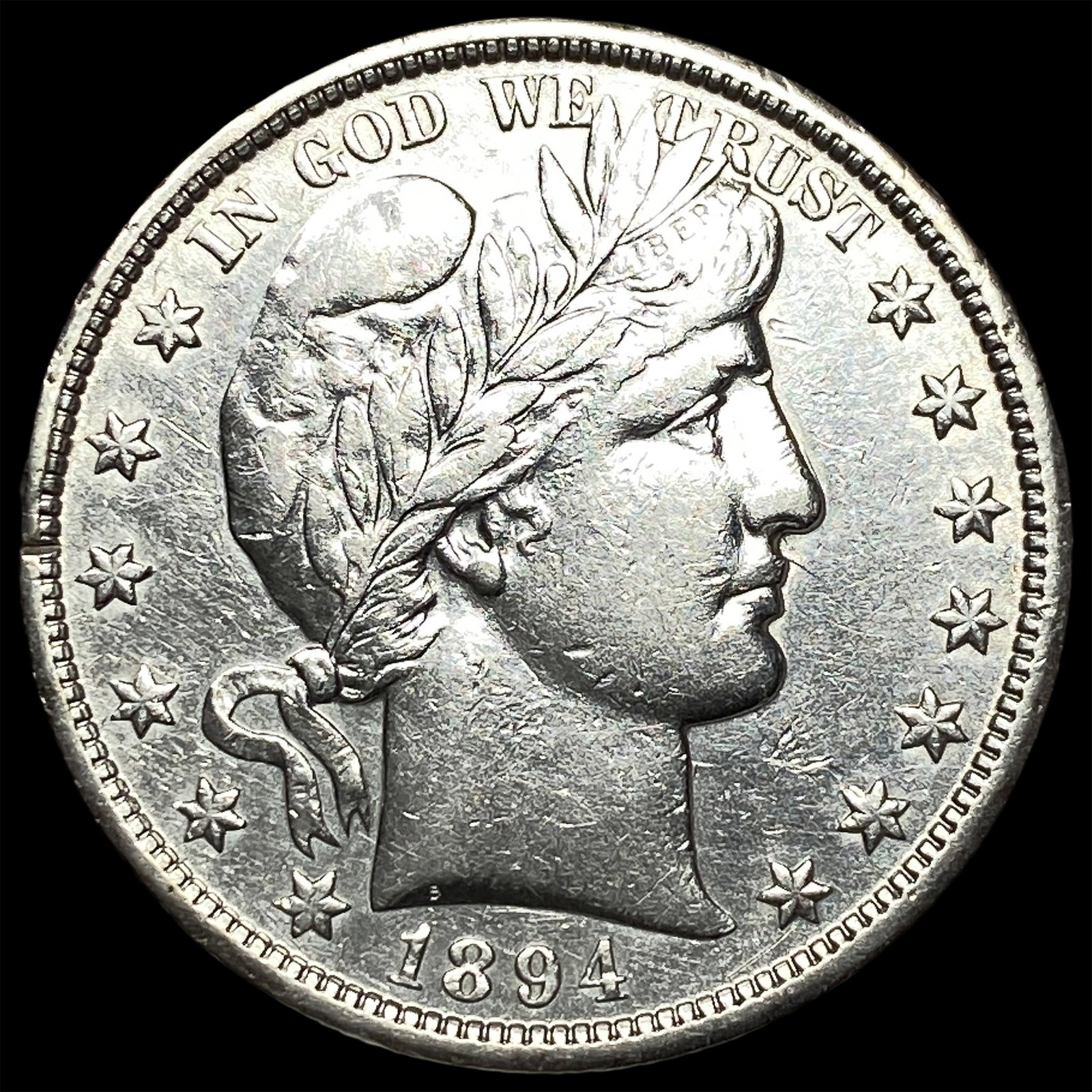 1894-O Silver Barber Half Dollar CLOSELY UNCIRCULATED (1 of 2)