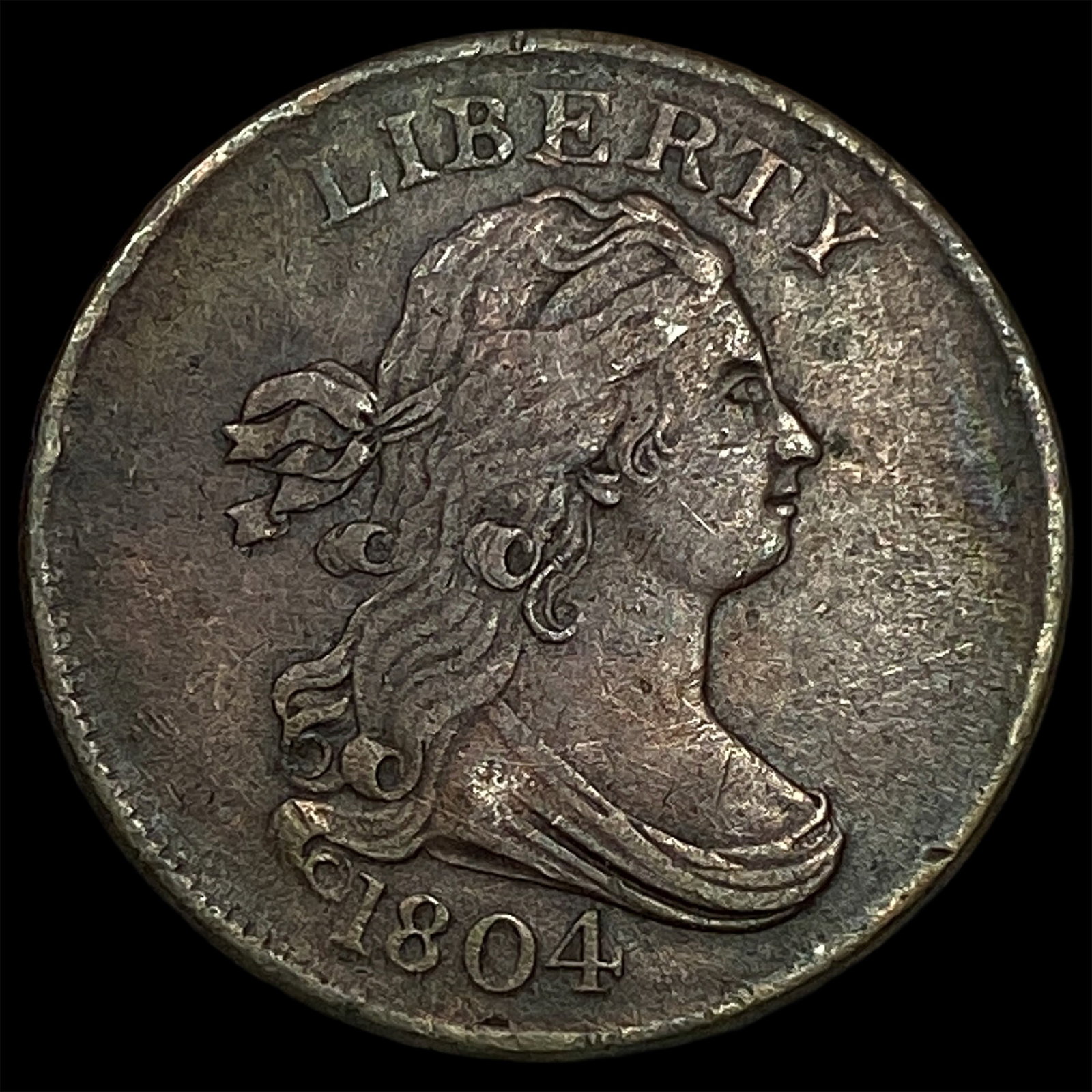 1804 Copper Half Cent NEARLY UNCIRCULATED (1 of 2)