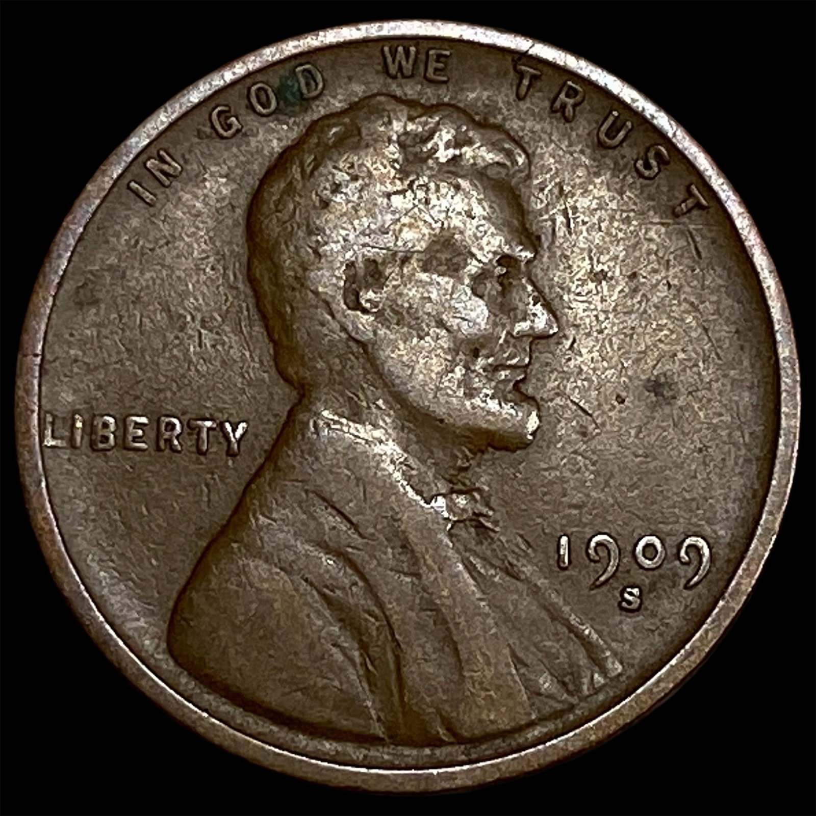1909-S Lincoln Wheat Cent ABOUT UNCIRCULATED (1 of 2)