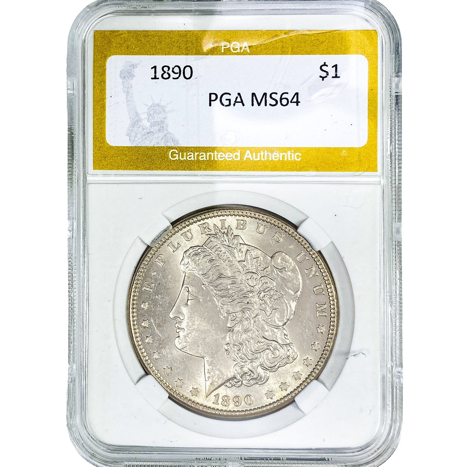 1890 Morgan Silver Dollar PGA MS64: 1890 Morgan Silver Dollar PGA MS64