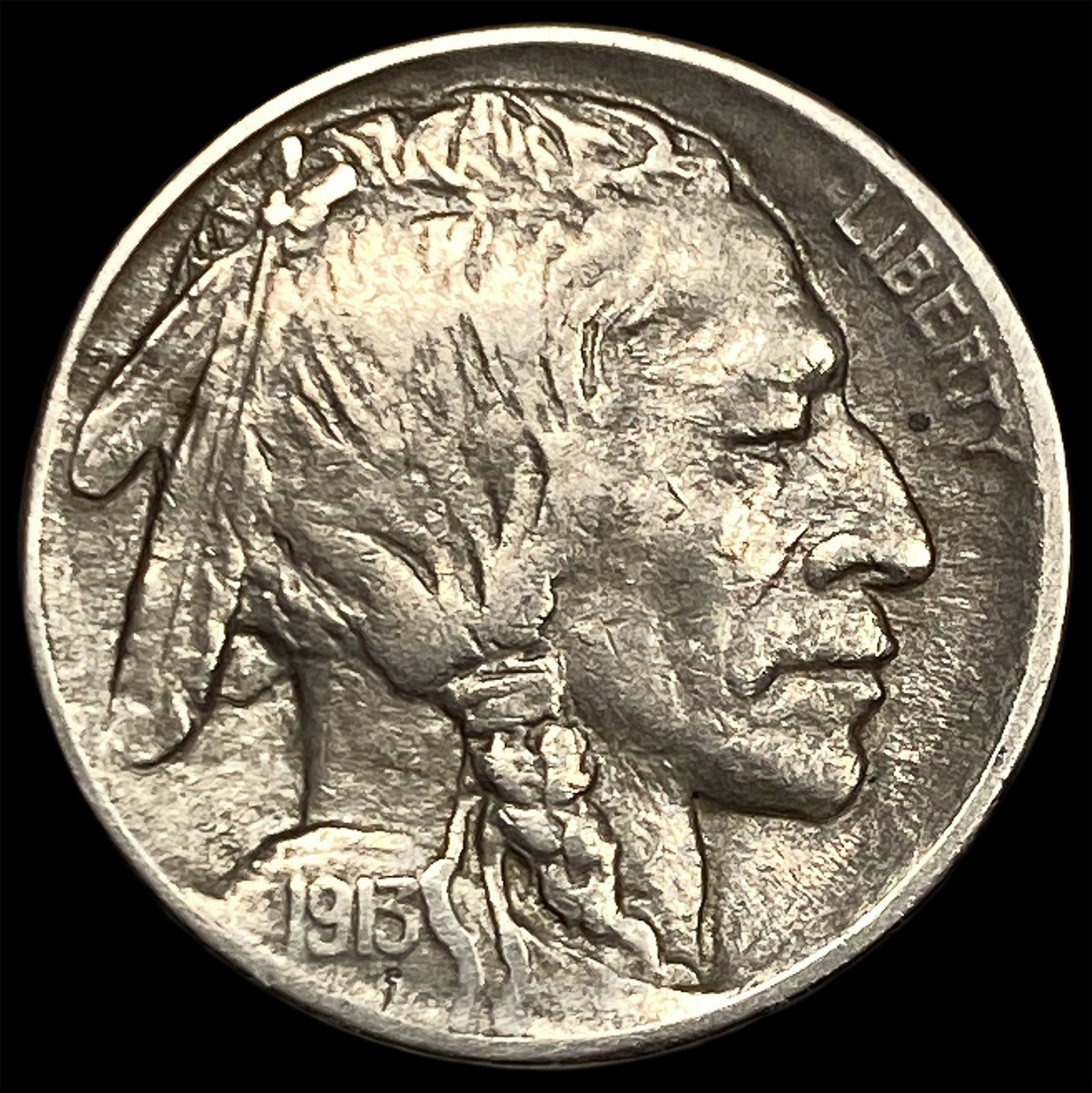 1913-D Buffalo Nickel Type 1 NEARLY UNCIRCULATED (1 of 2)