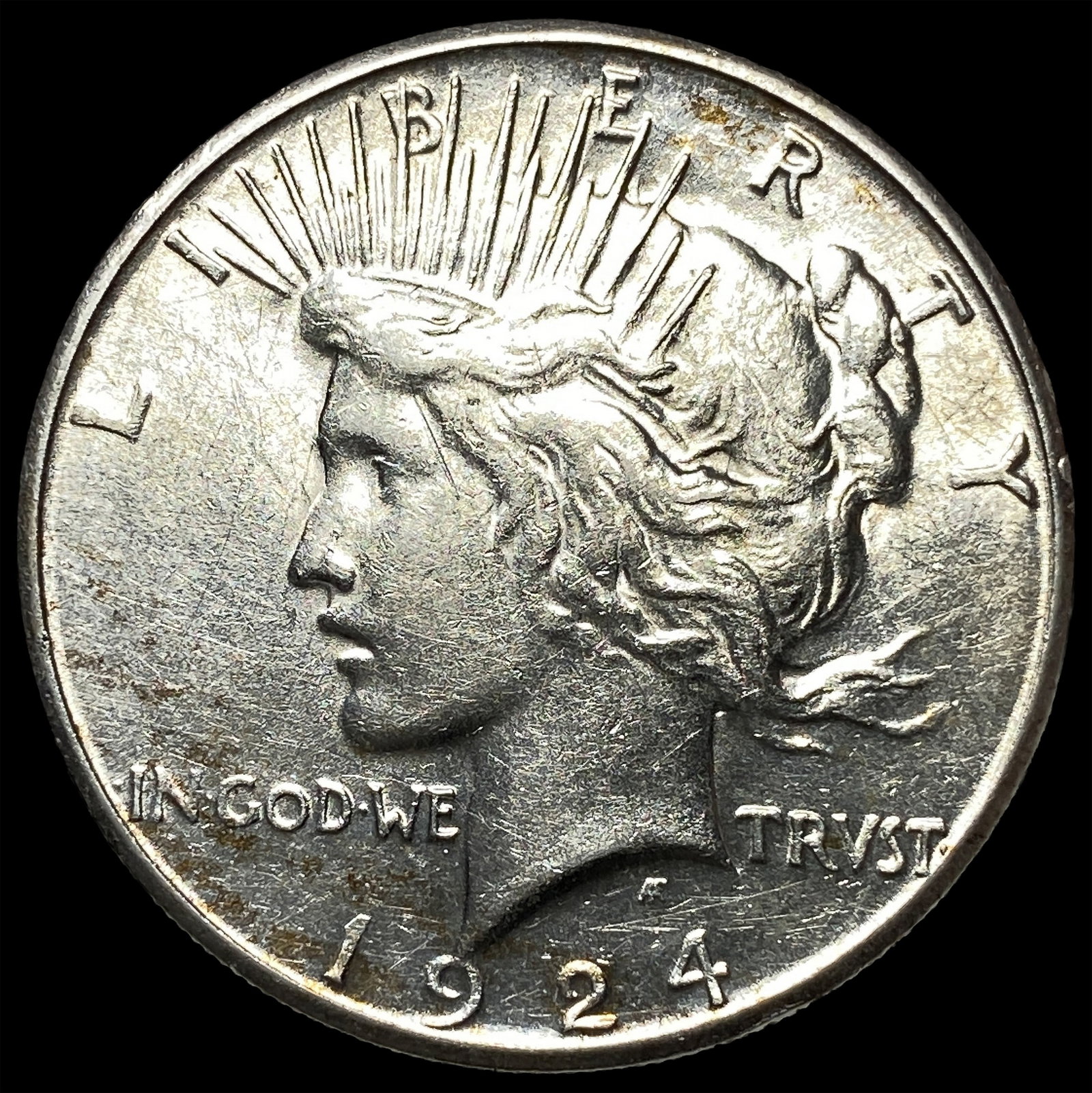 1924-S Silver Peace Dollar CLOSELY UNCIRCULATED: 1924-S Silver Peace Dollar CLOSELY UNCIRCULATED
