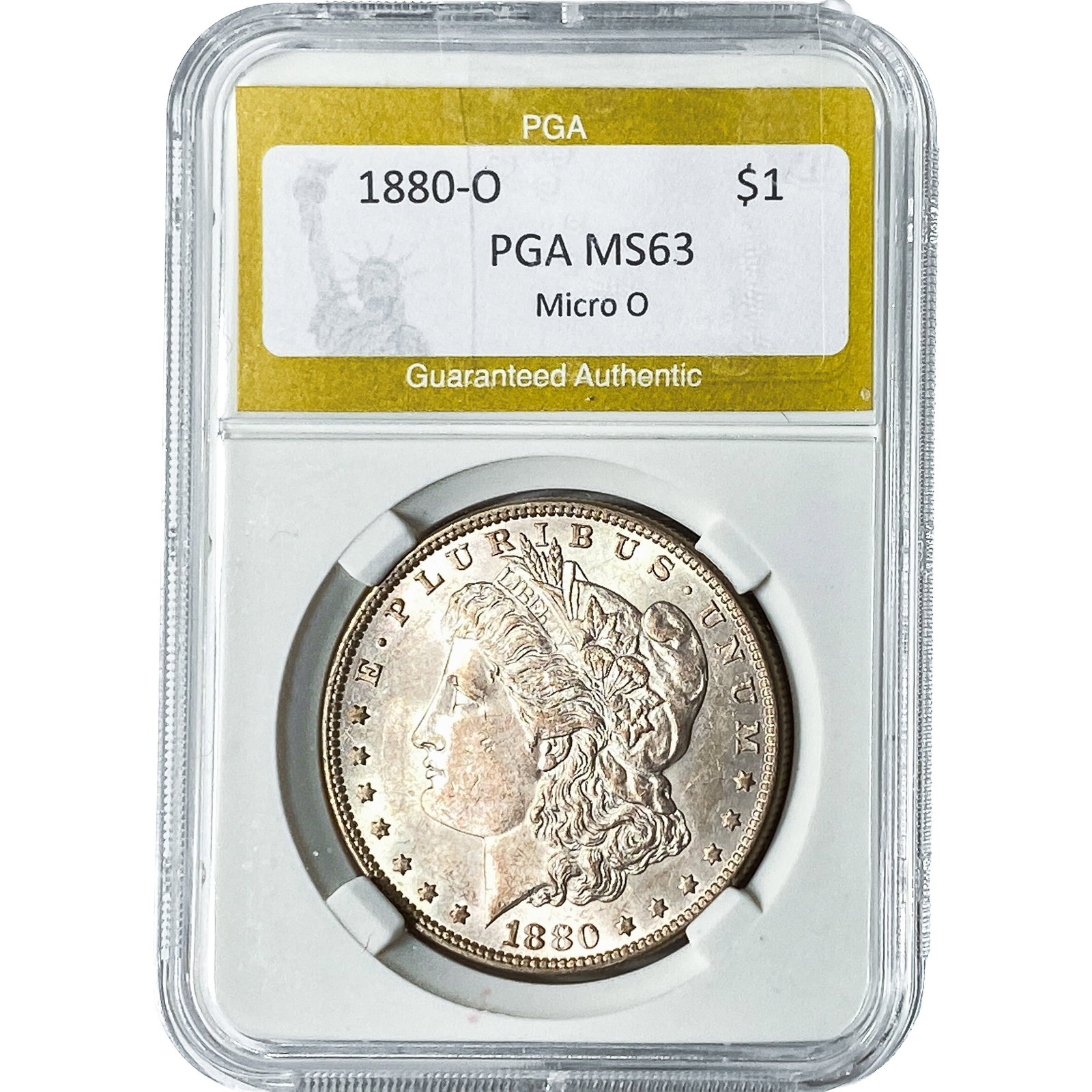 1880-O Morgan Silver Dollar PGA MS63 Micro O (1 of 2)