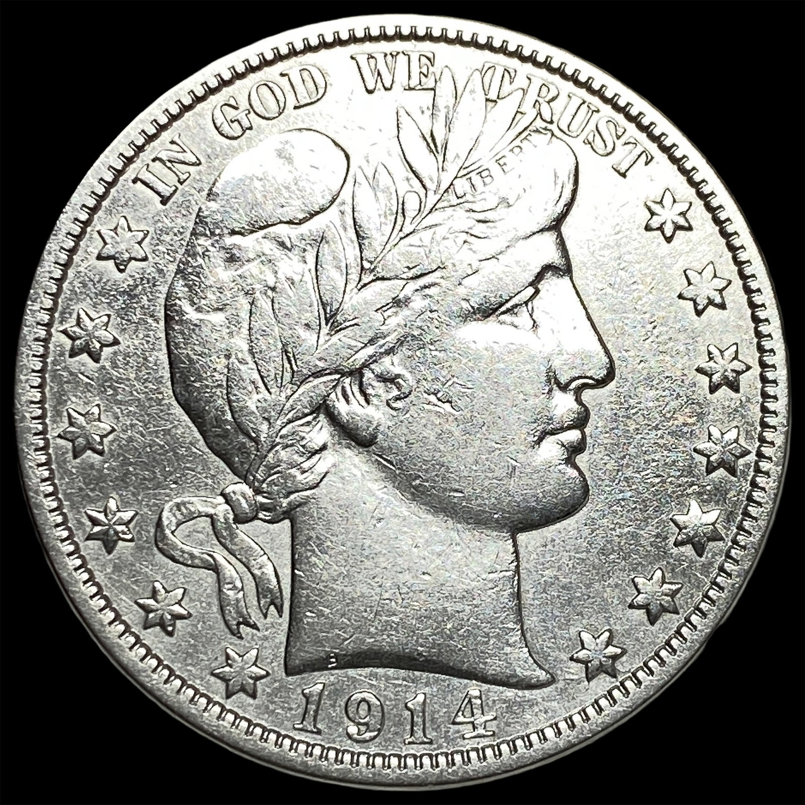 1914-S Silver Barber Half Dollar CLOSELY UNCIRCULATED: 1914-S Silver Barber Half Dollar CLOSELY UNCIRCULATED