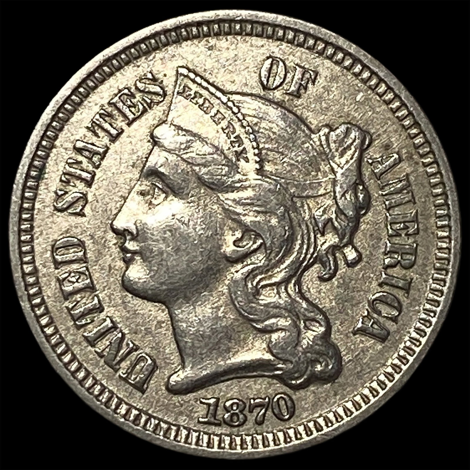 1870 Nickel Three-Cent Piece UNCIRCULATED (1 of 2)