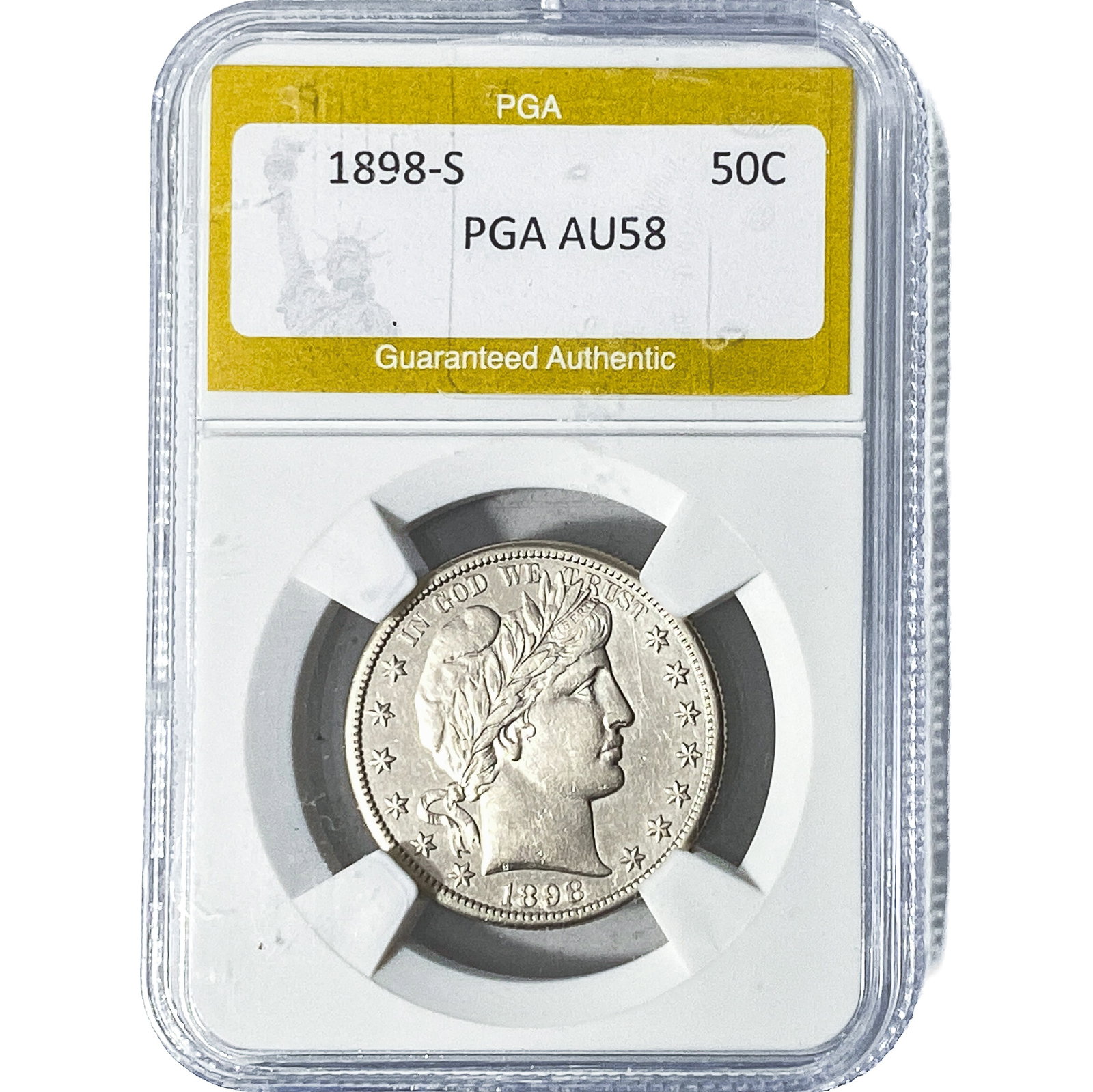 1898-S Barber Half Dollar PGA AU58 (1 of 2)
