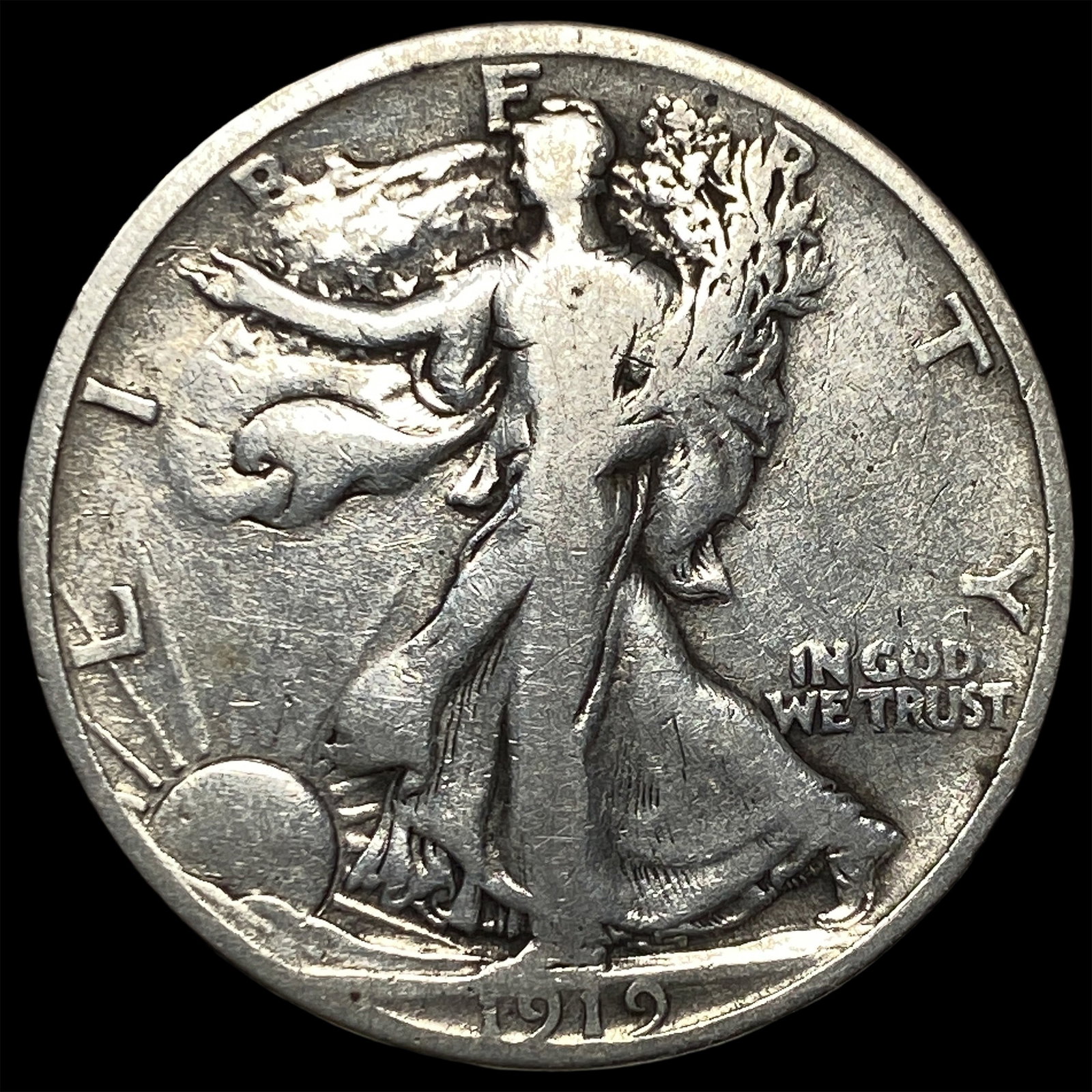 1919 Walking Liberty Half Dollar LIGHTLY CIRCULATED: 1919 Walking Liberty Half Dollar LIGHTLY CIRCULATED
