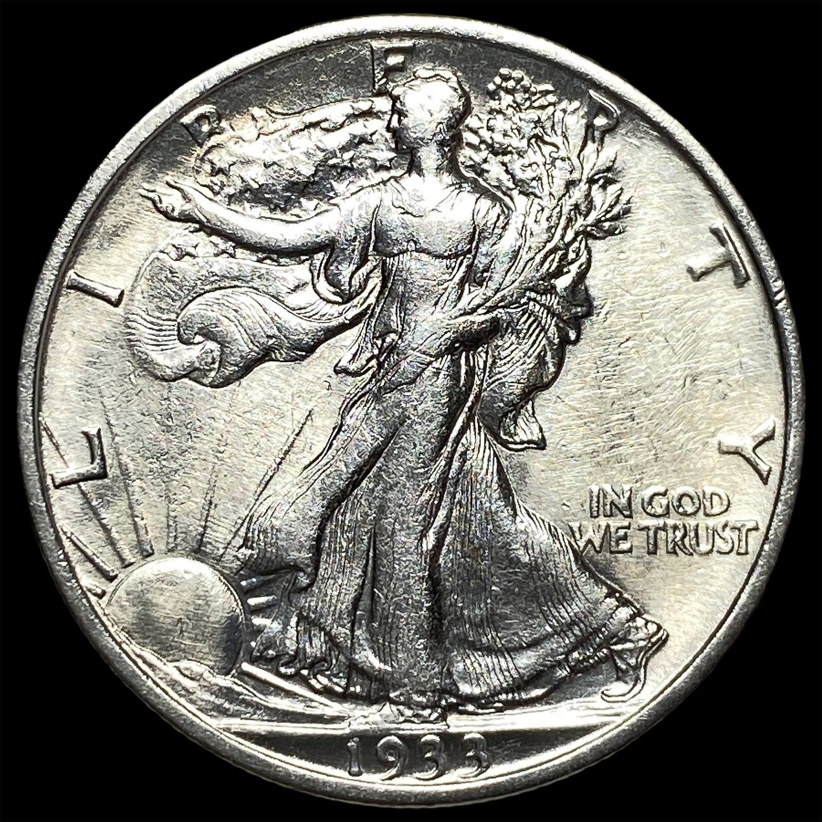 1933-S Silver Half Dollar Walking Liberty UNCIRCULATED: 1933-S Silver Half Dollar Walking Liberty UNCIRCULATED