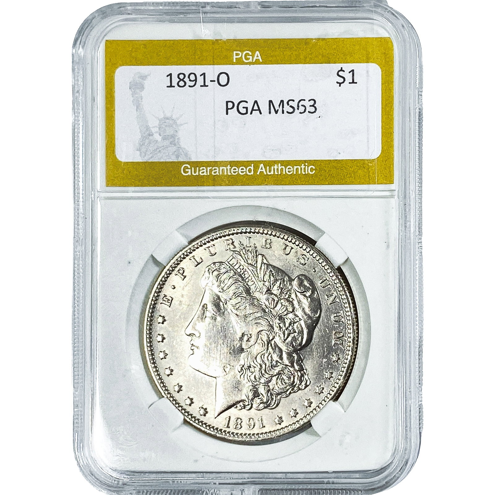 1891-O Morgan Silver Dollar PGA MS63: 1891-O Morgan Silver Dollar PGA MS63