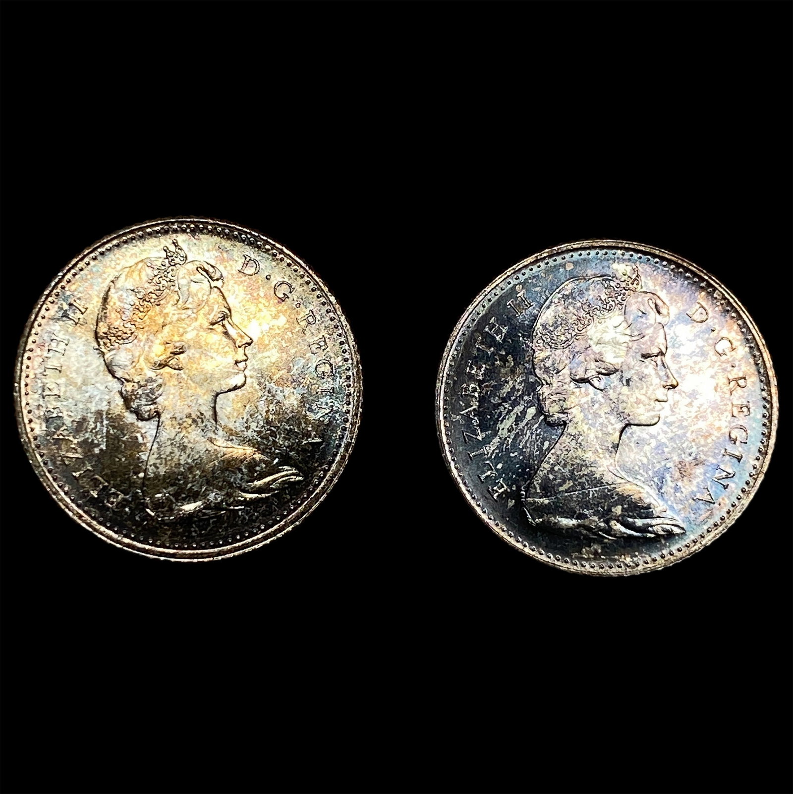 1965 & 1967 Canada Silver 10 Cents Centennial CHOICE BU (1 of 2)
