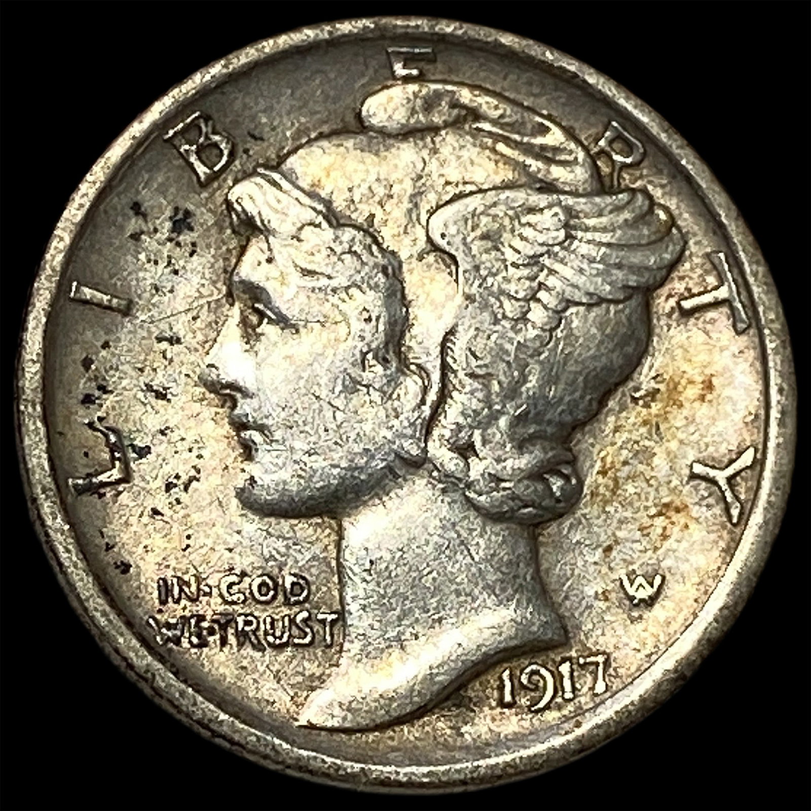 1917-D Silver Mercury Dime LIGHTLY CIRCULATED (1 of 2)
