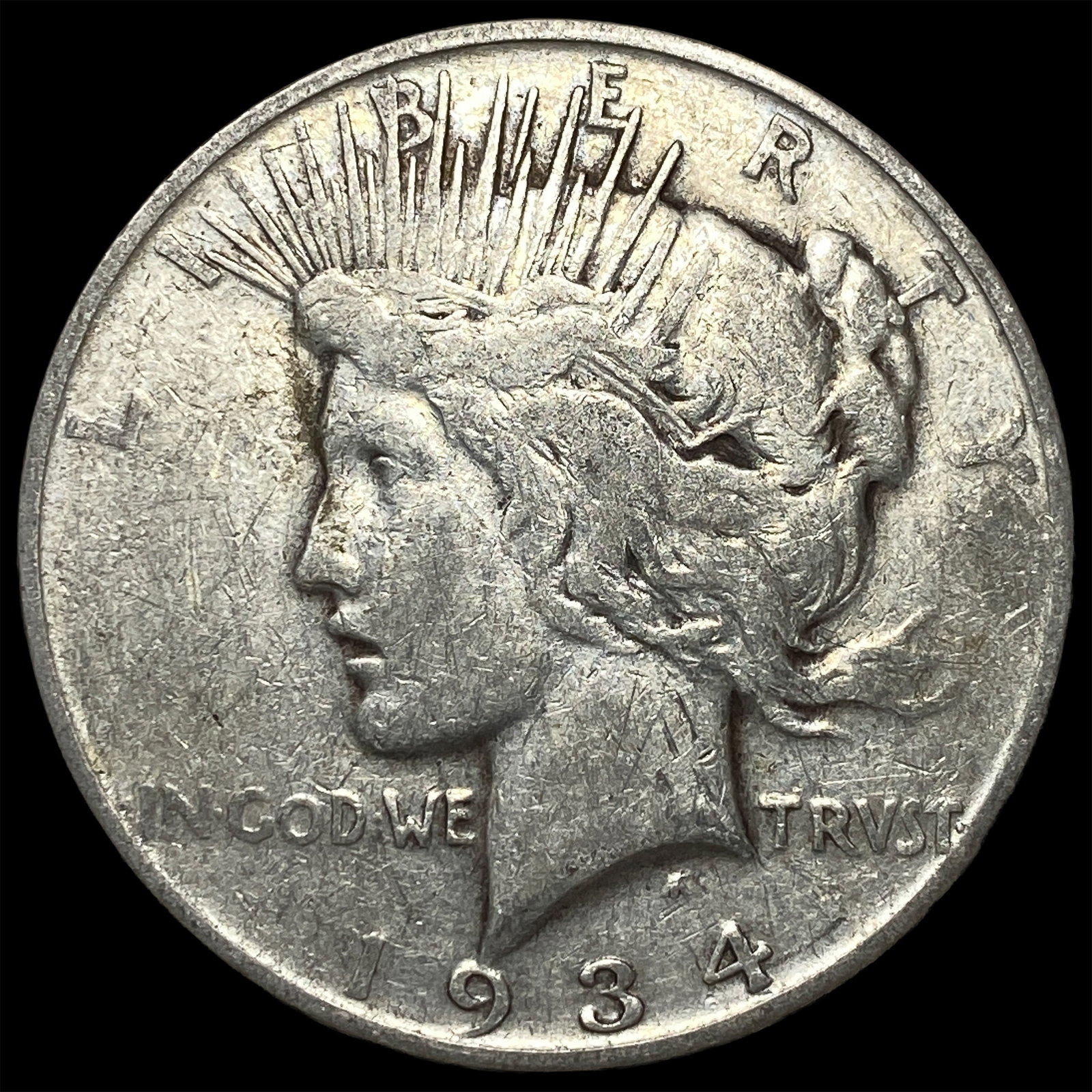1934 Peace Silver Dollar LIGHTLY CIRCULATED: 1934 Peace Silver Dollar LIGHTLY CIRCULATED