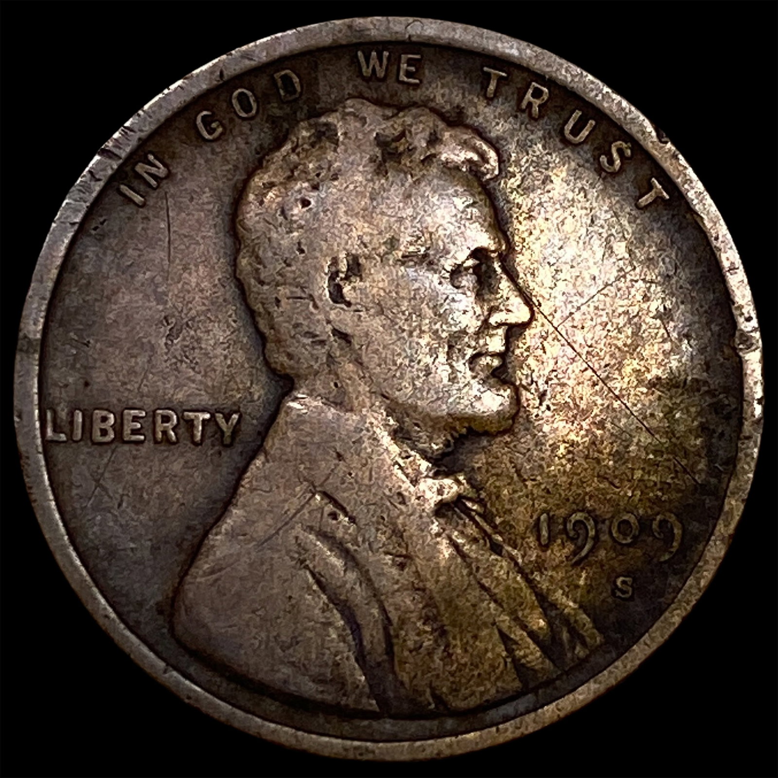 1909-S Lincoln Wheat Cent LIGHTLY CIRCULATED (1 of 2)