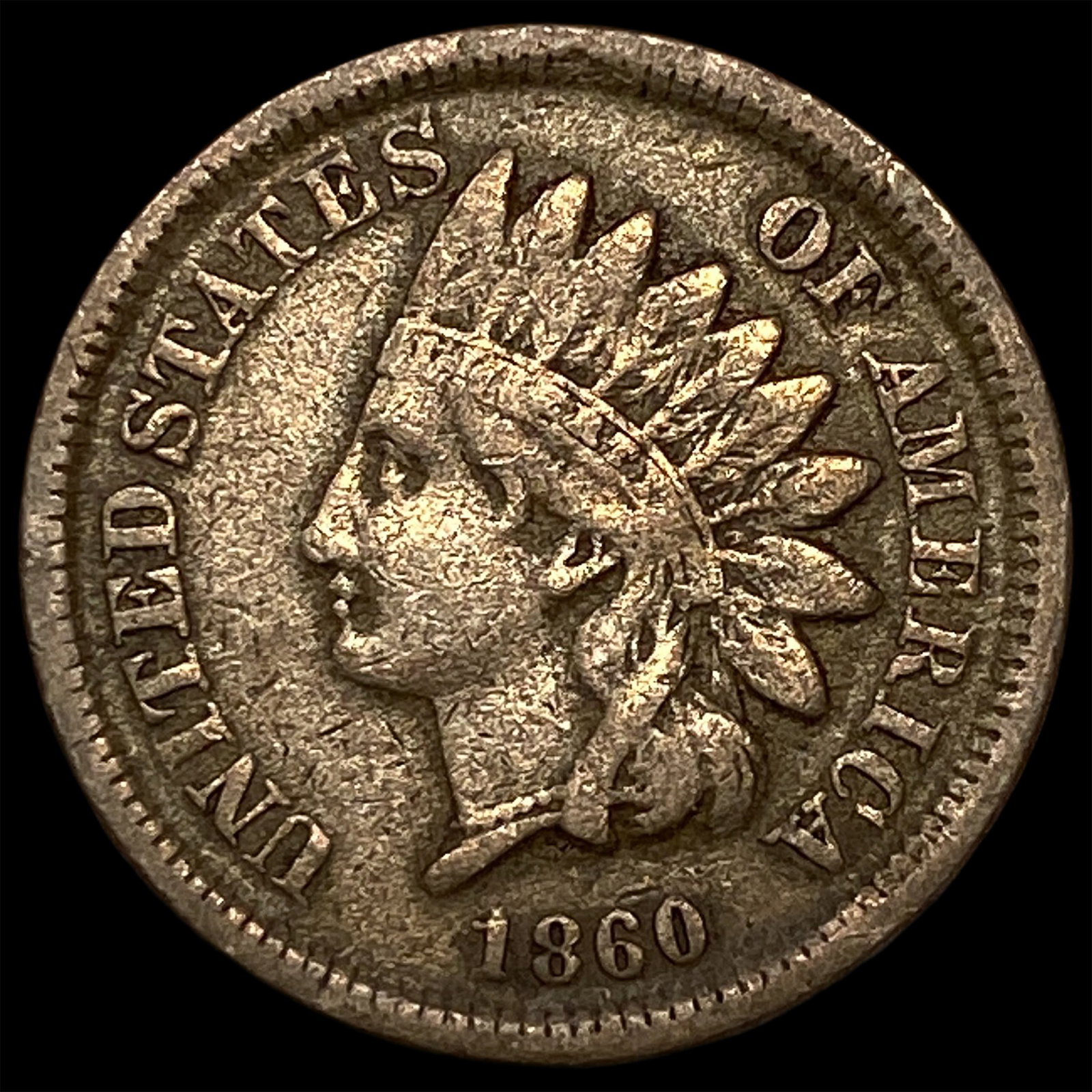 1860 Copper-Nickel Indian Head Cent LIGHTLY CIRCULATED (1 of 2)