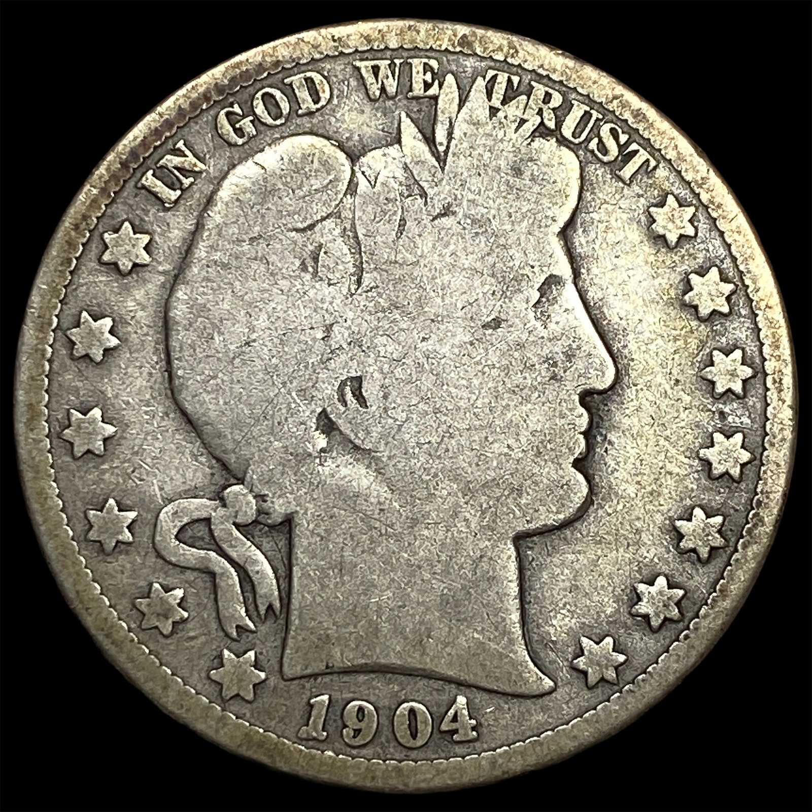 1904-S Silver Barber Half Dollar LIGHTLY CIRCULATED: 1904-S Silver Barber Half Dollar LIGHTLY CIRCULATED