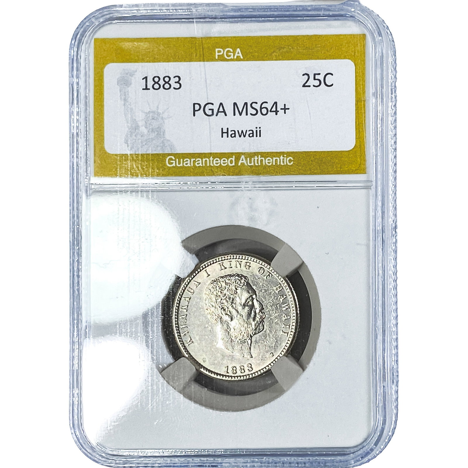 1883 Hawaiian Quarter PGA MS64+: 1883 Hawaiian Quarter PGA MS64+