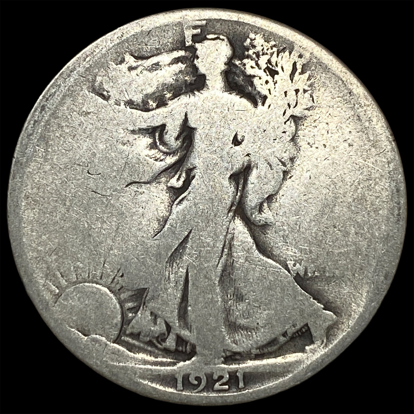 1921 Silver Half Dollar Walking Liberty LIGHTLY CIRCULATED: 1921 Silver Half Dollar Walking Liberty LIGHTLY CIRCULATED