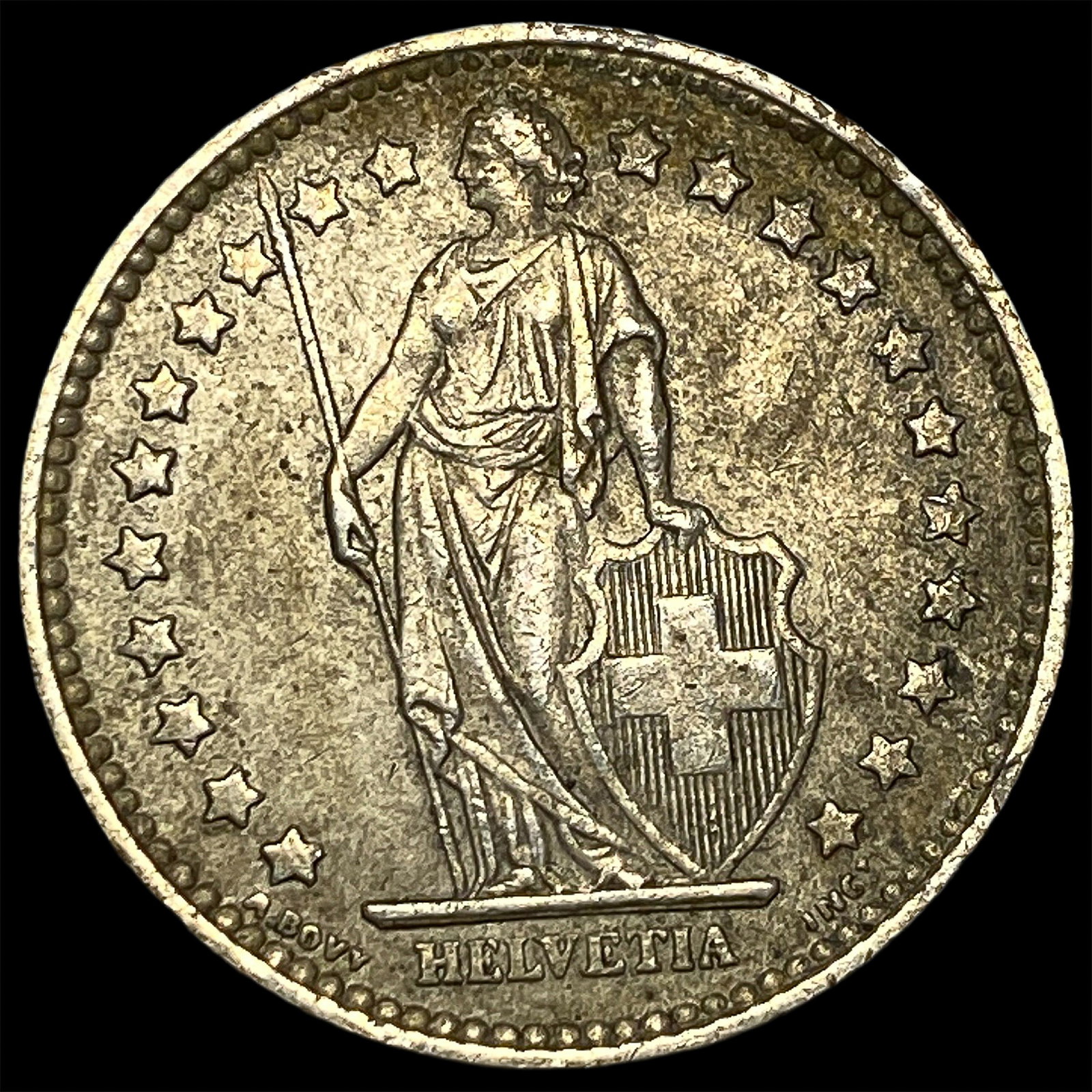 1957-B Switzerland .1342oz Silver Franc CLOSELY UNCIRCULATED (1 of 2)