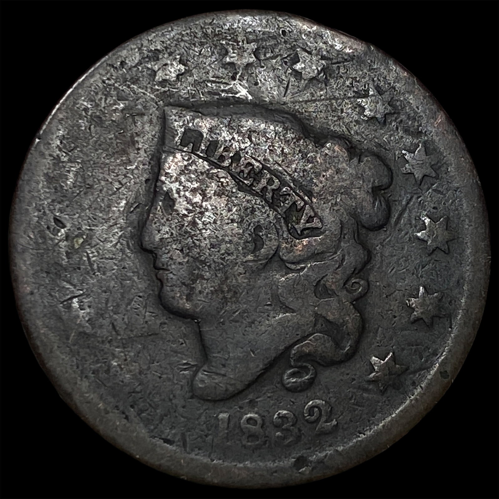 1832 Coronet Head Large Cent LIGHTLY CIRCULATED: 1832 Coronet Head Large Cent LIGHTLY CIRCULATED