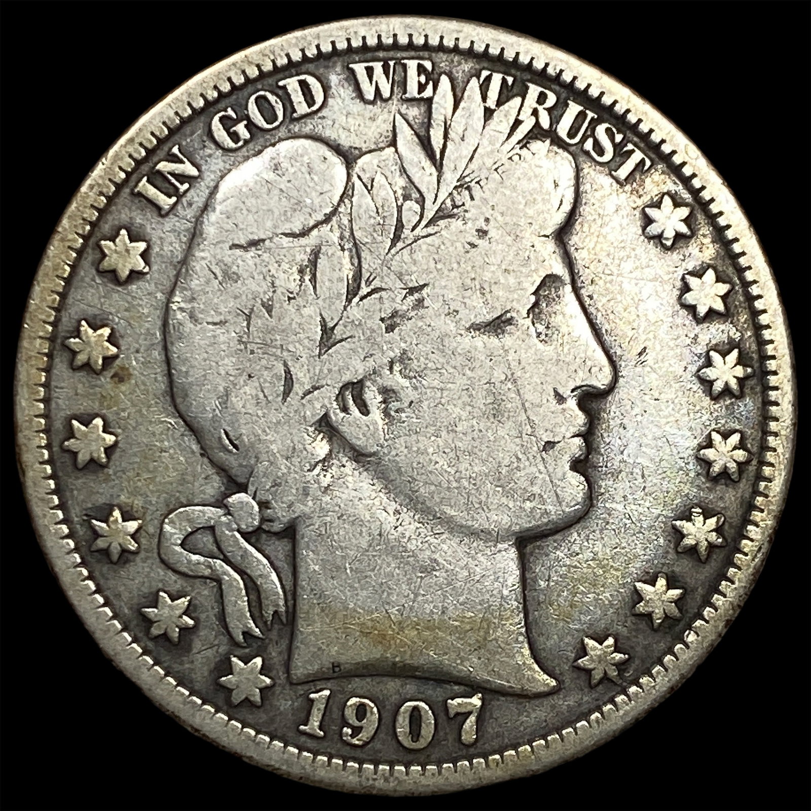 1907-D Silver Barber Half Dollar LIGHTLY CIRCULATED: 1907-D Silver Barber Half Dollar LIGHTLY CIRCULATED