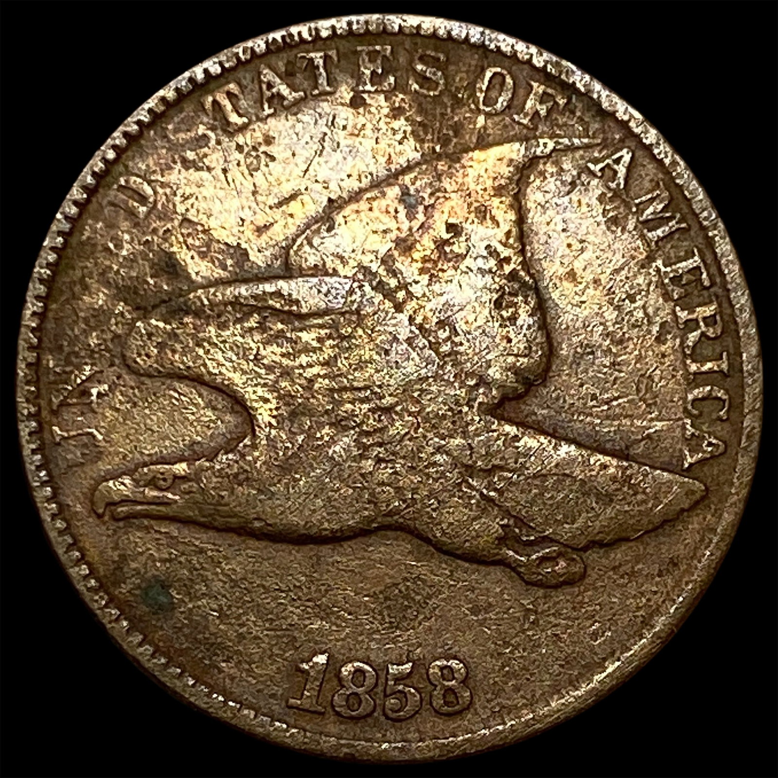 1858 Copper-Nickel Flying Eagle Cent LIGHTLY CIRCULATED: 1858 Copper-Nickel Flying Eagle Cent LIGHTLY CIRCULATED