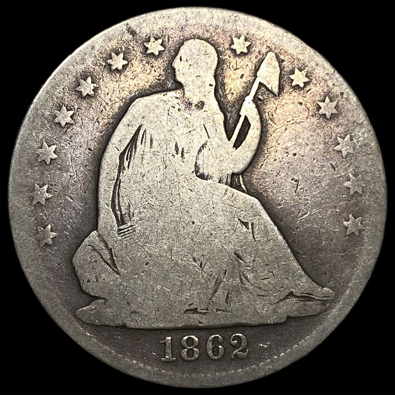 1862 Seated Liberty Half Dollar NICELY CIRCULATED: 1862 Seated Liberty Half Dollar NICELY CIRCULATED