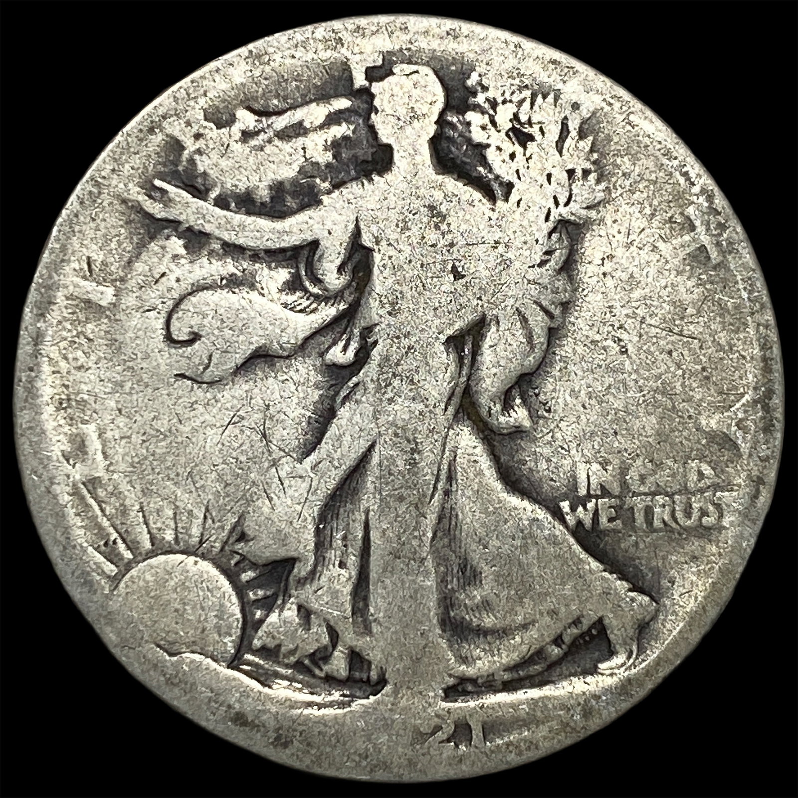 Walking Liberty Half Dollar 1917-S NICELY CIRCULATED: Walking Liberty Half Dollar 1917-S NICELY CIRCULATED