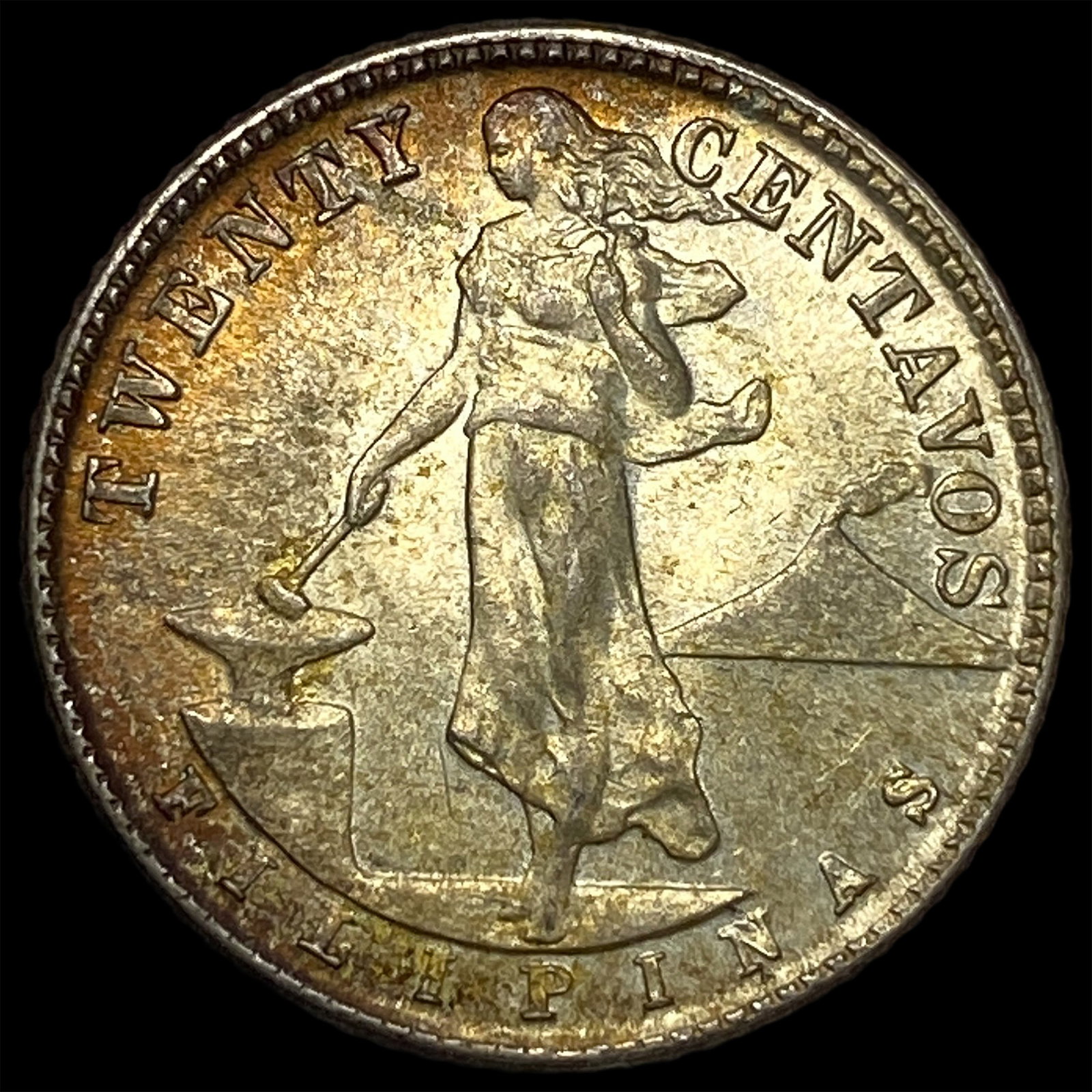 1944-D Philippines 75% Silver 20 Centavos GEM BU: 1944-D Philippines 75% Silver 20 Centavos GEM BU