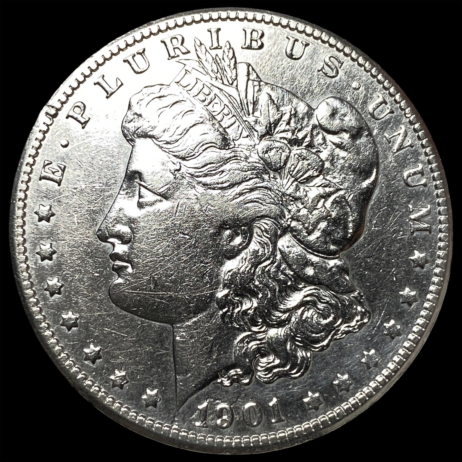 1901-S Silver Morgan Dollar ABOUT UNCIRCULATED: 1901-S Silver Morgan Dollar ABOUT UNCIRCULATED
