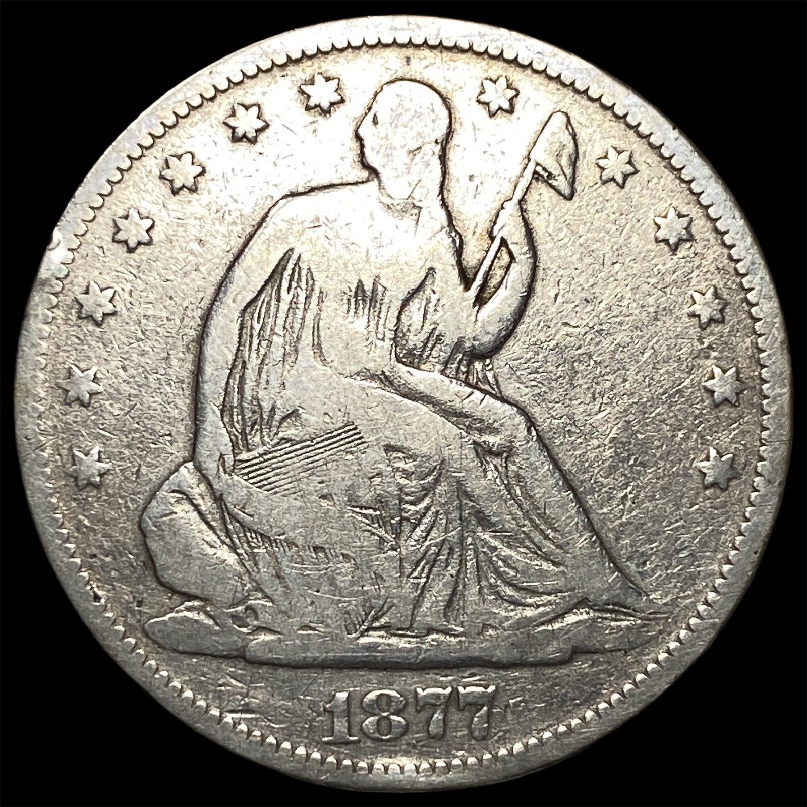1877-S Silver Half Dollar ABOUT UNCIRCULATED: 1877-S Silver Half Dollar ABOUT UNCIRCULATED