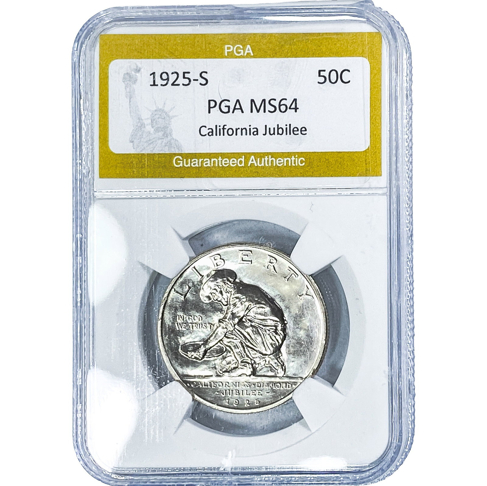 1925-S Jubilee Half Dollar PGA MS64: 1925-S Jubilee Half Dollar PGA MS64