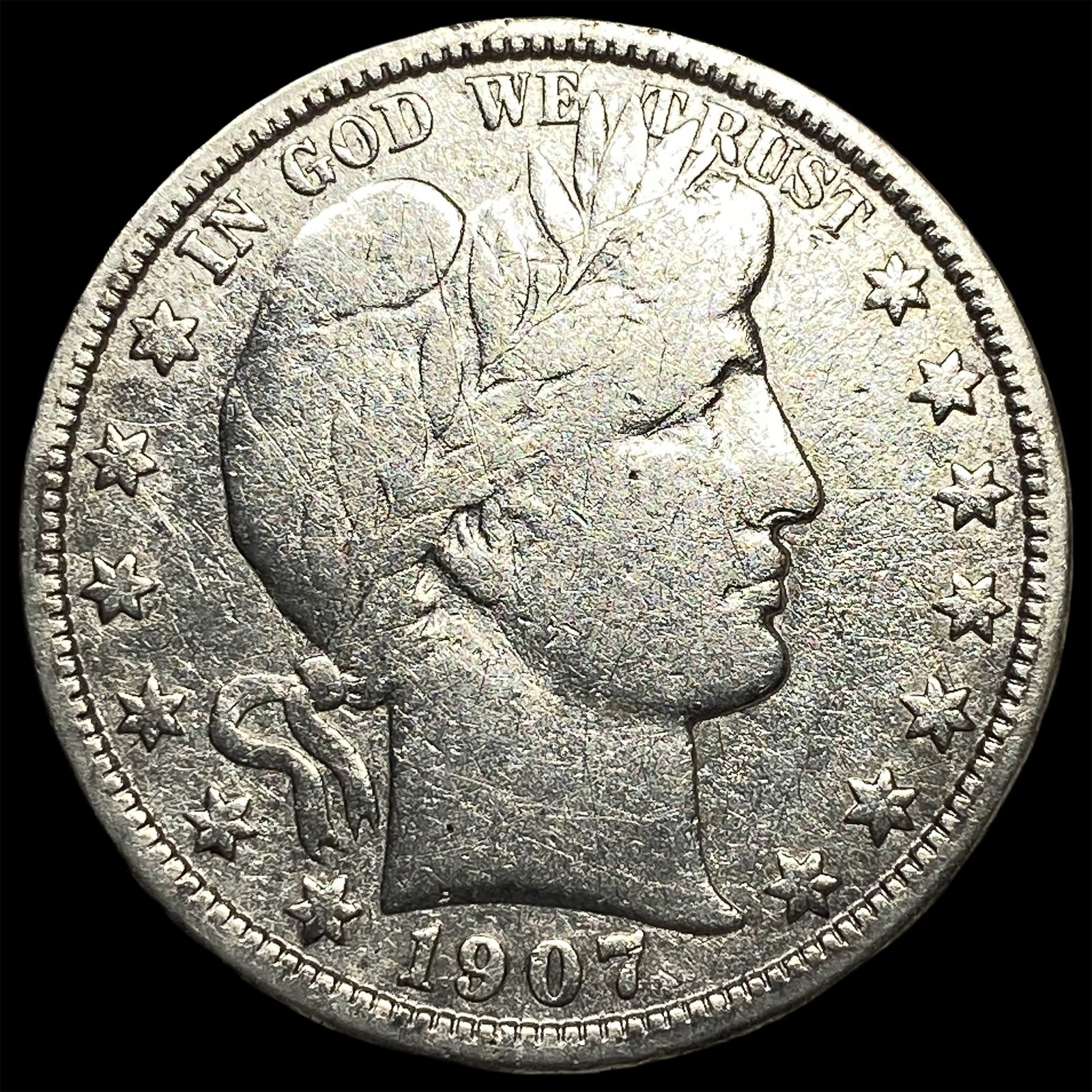 1907-O Silver Barber Half Dollar LIGHTLY CIRCULATED (1 of 2)