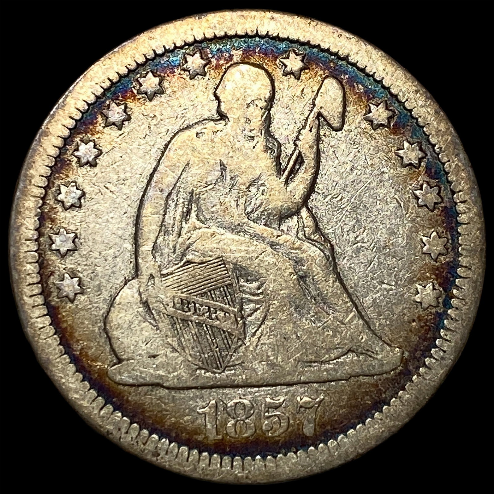 1857 Seated Liberty Quarter LIGHTLY CIRCULATED (1 of 2)