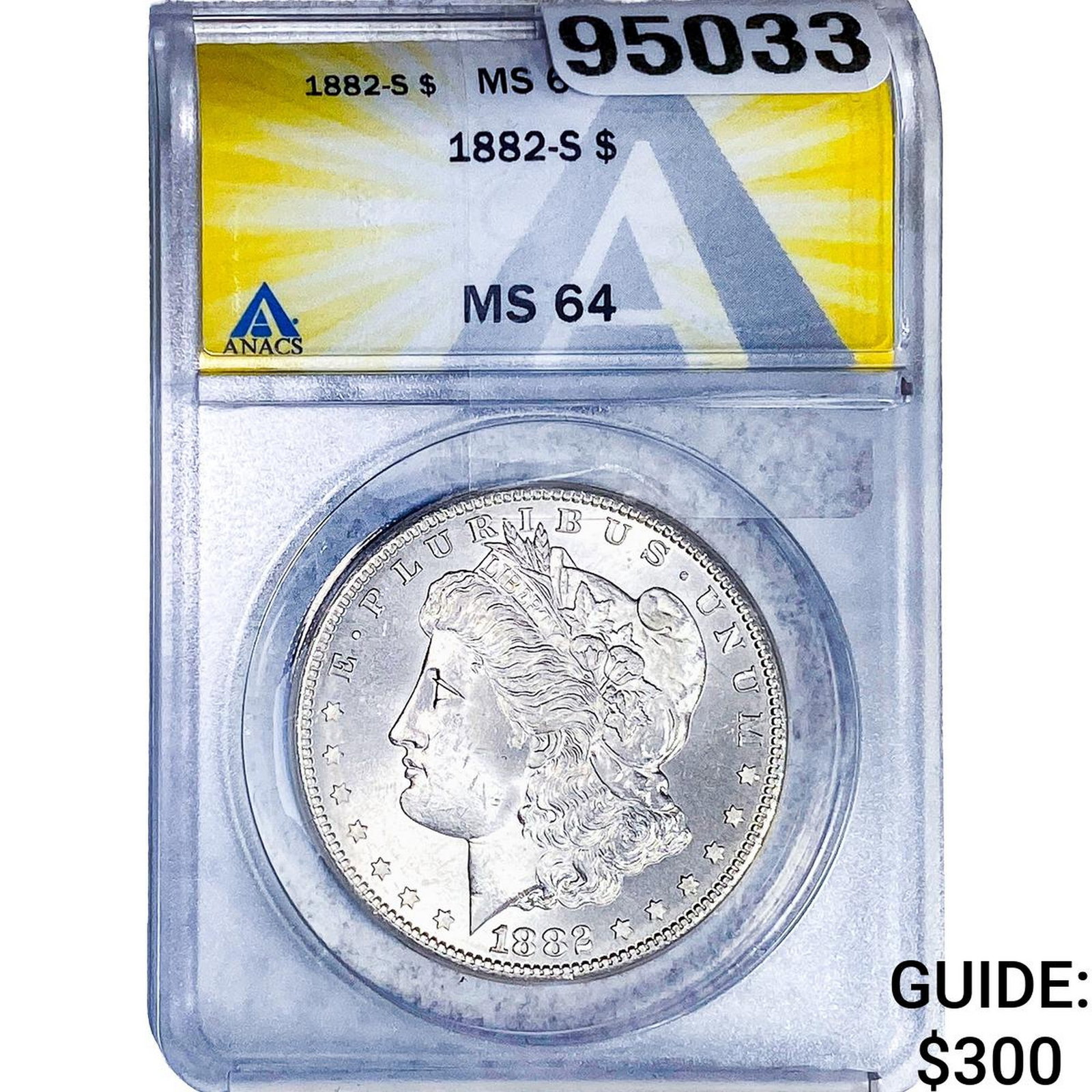 1882-S Morgan Silver Dollar ANACS MS64: 1882-S Morgan Silver Dollar ANACS MS64