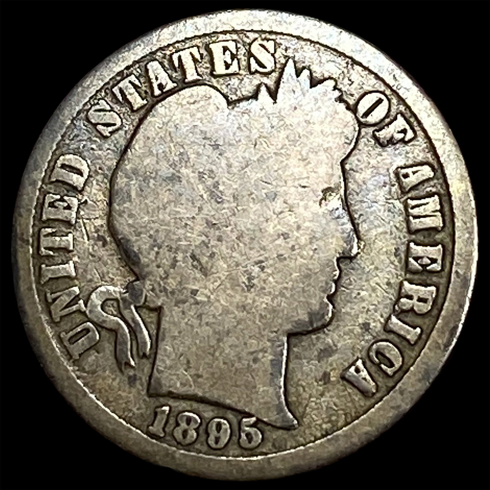 1895-S Silver Barber Dime LIGHTLY CIRCULATED: 1895-S Silver Barber Dime LIGHTLY CIRCULATED
