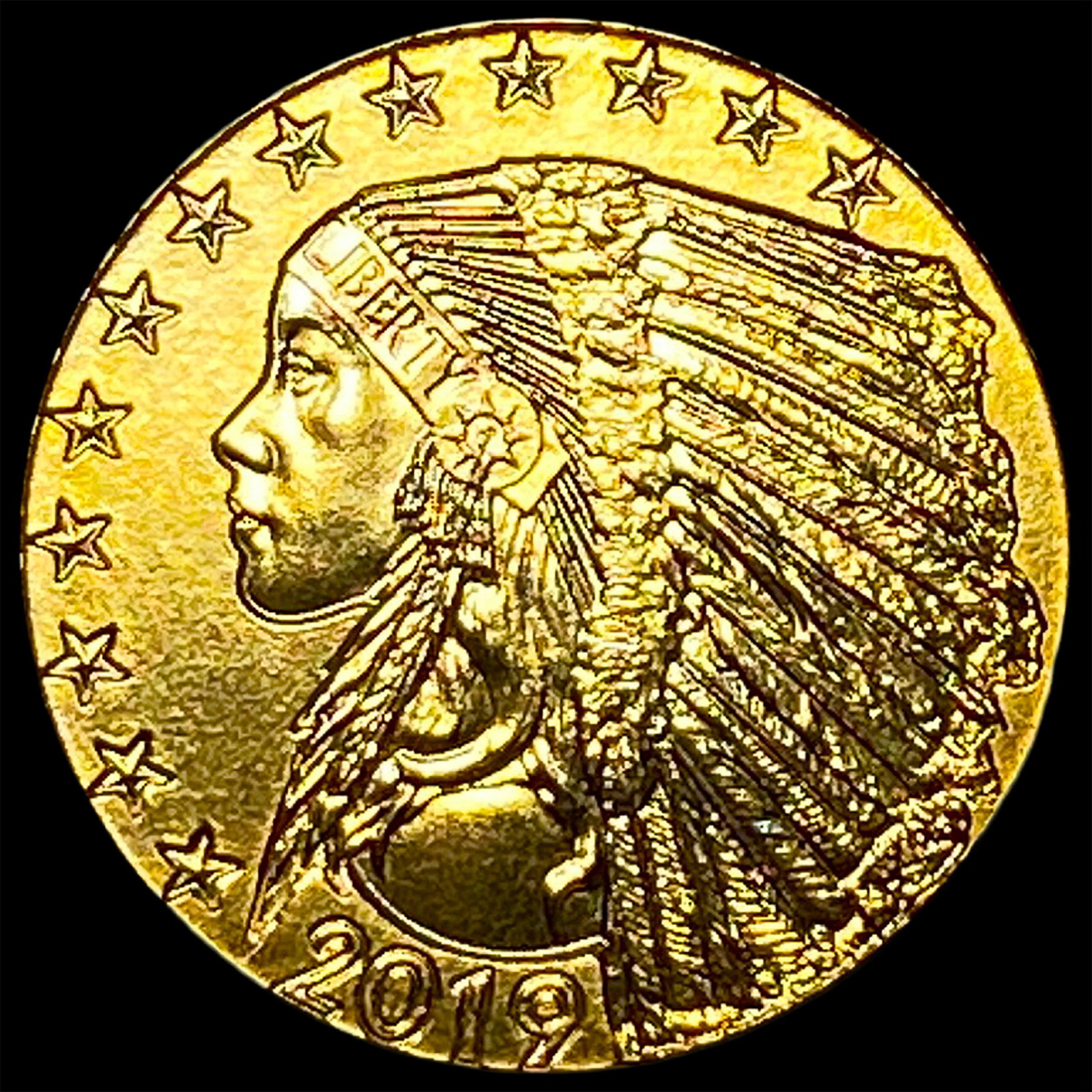 2019 1/10 oz Gold $5 Indian Tribute Proof GEM BU (1 of 2)
