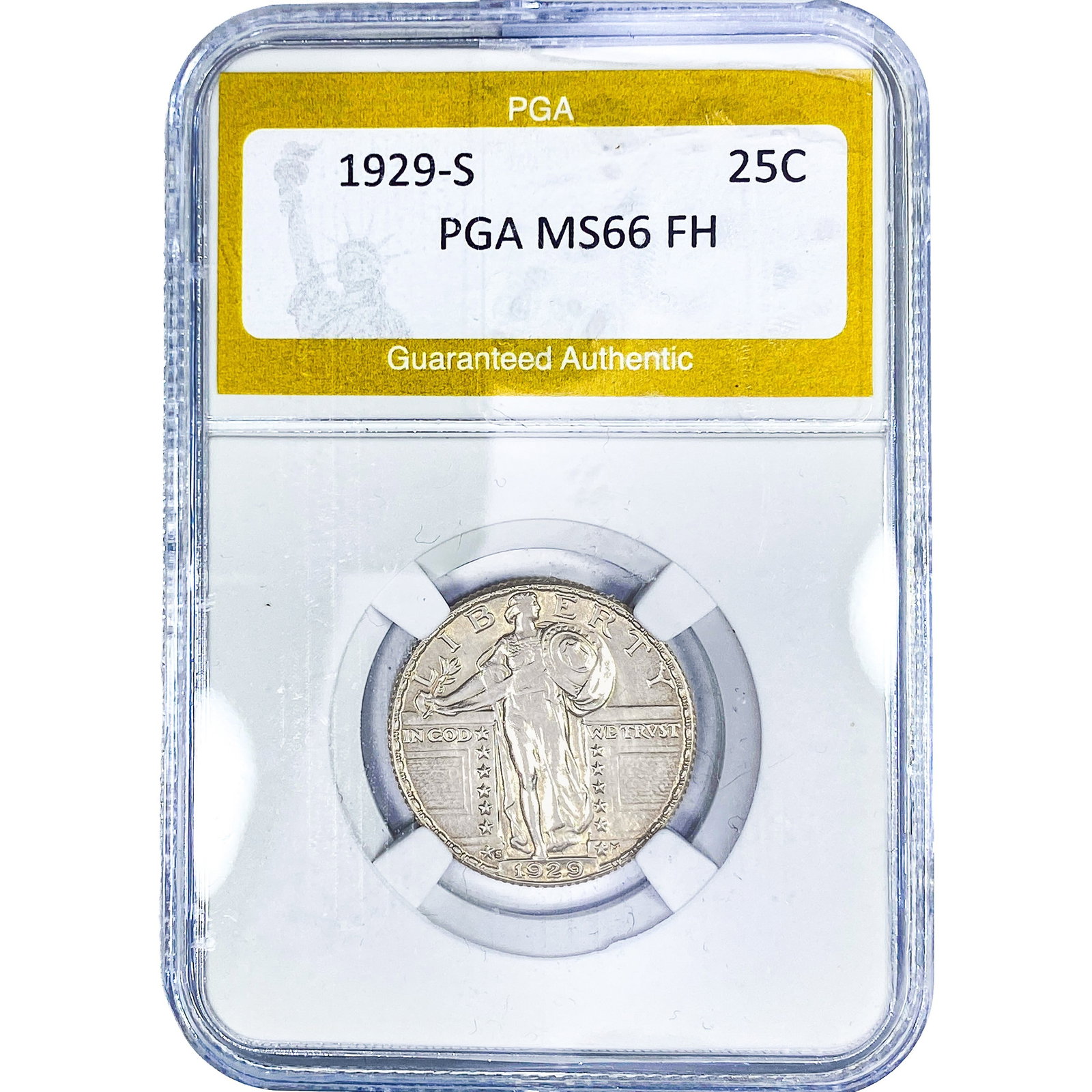 1929-S Standing Liberty Quarter PGA MS66 FH: 1929-S Standing Liberty Quarter PGA MS66 FH