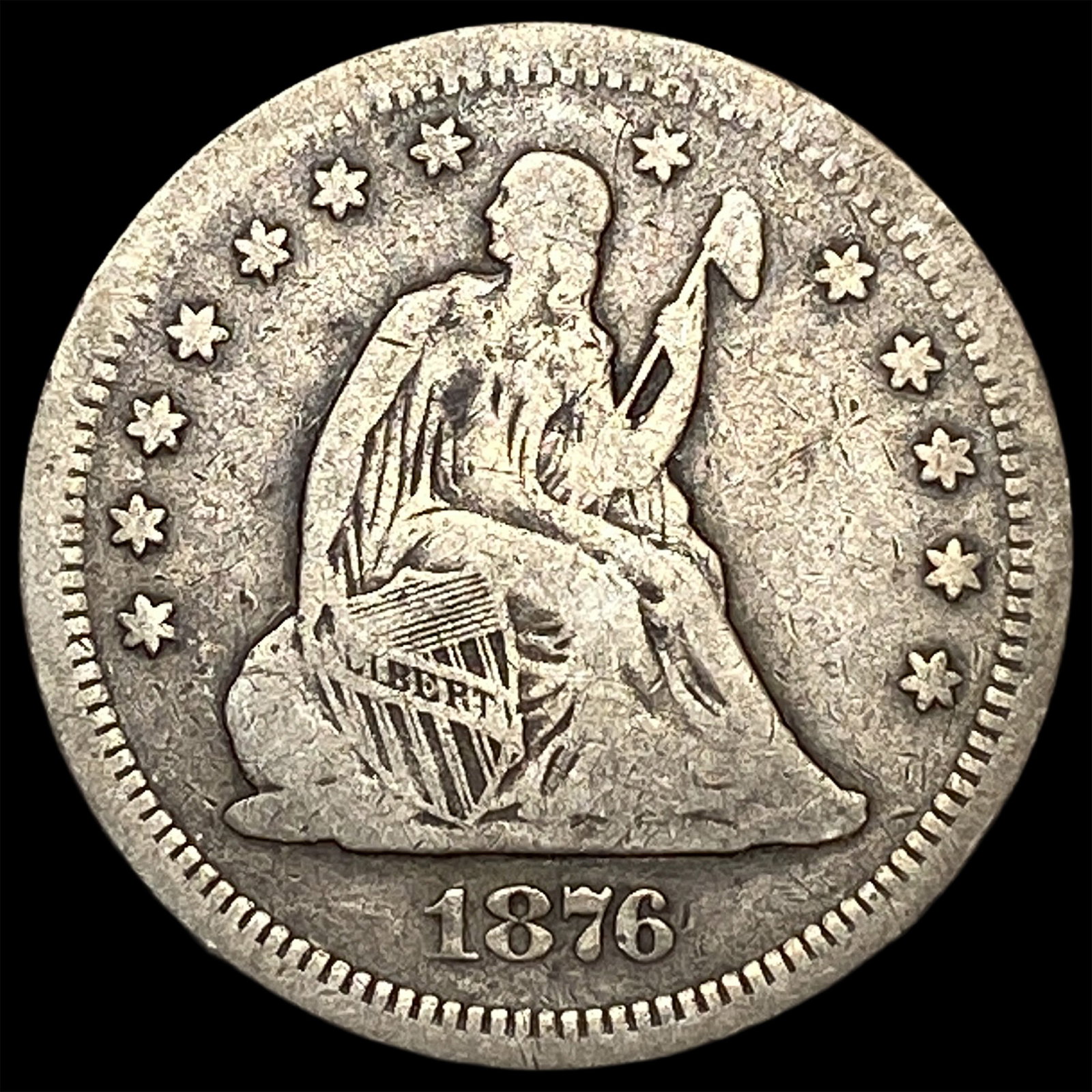 1876-S Silver Seated Liberty Quarter LIGHTLY CIRCULATED: 1876-S Silver Seated Liberty Quarter LIGHTLY CIRCULATED