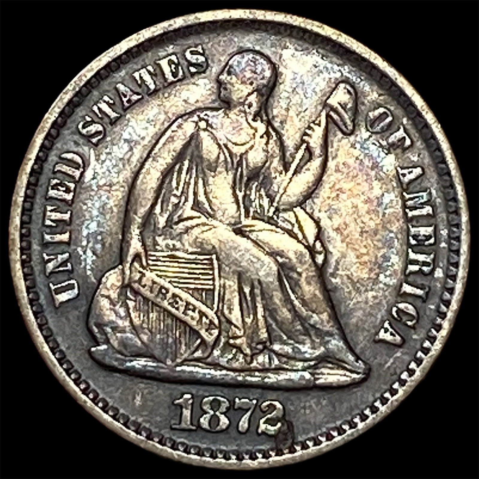 1872 Silver Half Dime LIGHTLY CIRCULATED: 1872 Silver Half Dime LIGHTLY CIRCULATED